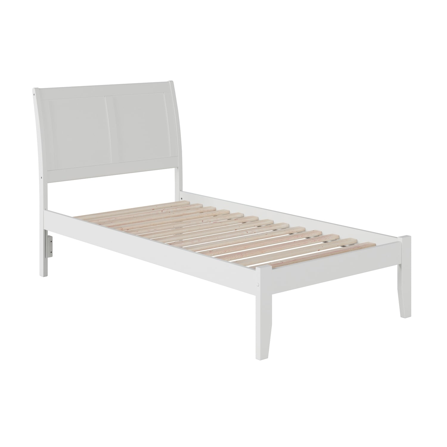 AFI Portland Twin Platform Bed with Footboard in White