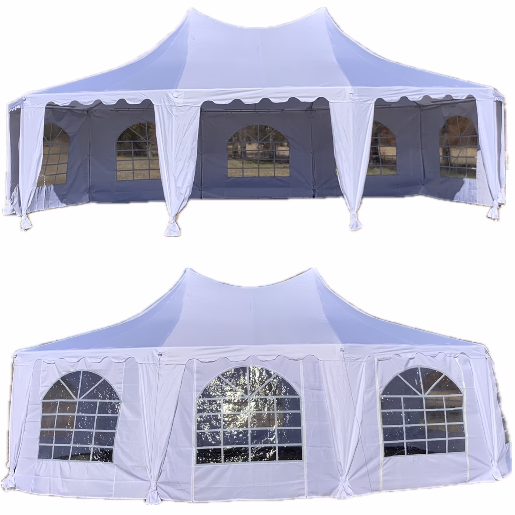 29'x21' White Decagonal Wedding Party Canopy Gazebo Heavy Duty Tent - By DELTA Canopies