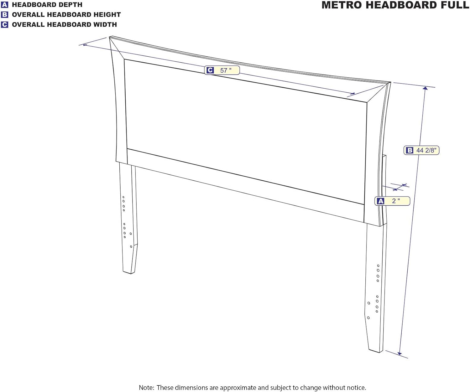 Atlantic Furniture AR290832 Metro Headboard, Full, White