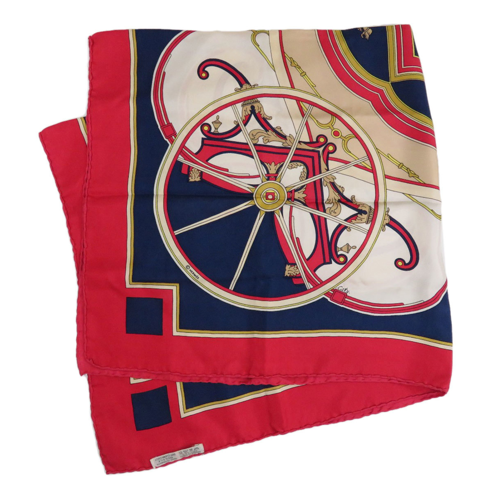 Pre-Owned Hermes Carre 90 Washington S Carriage Scarf Muffler Silk Women's HERMES (Good)