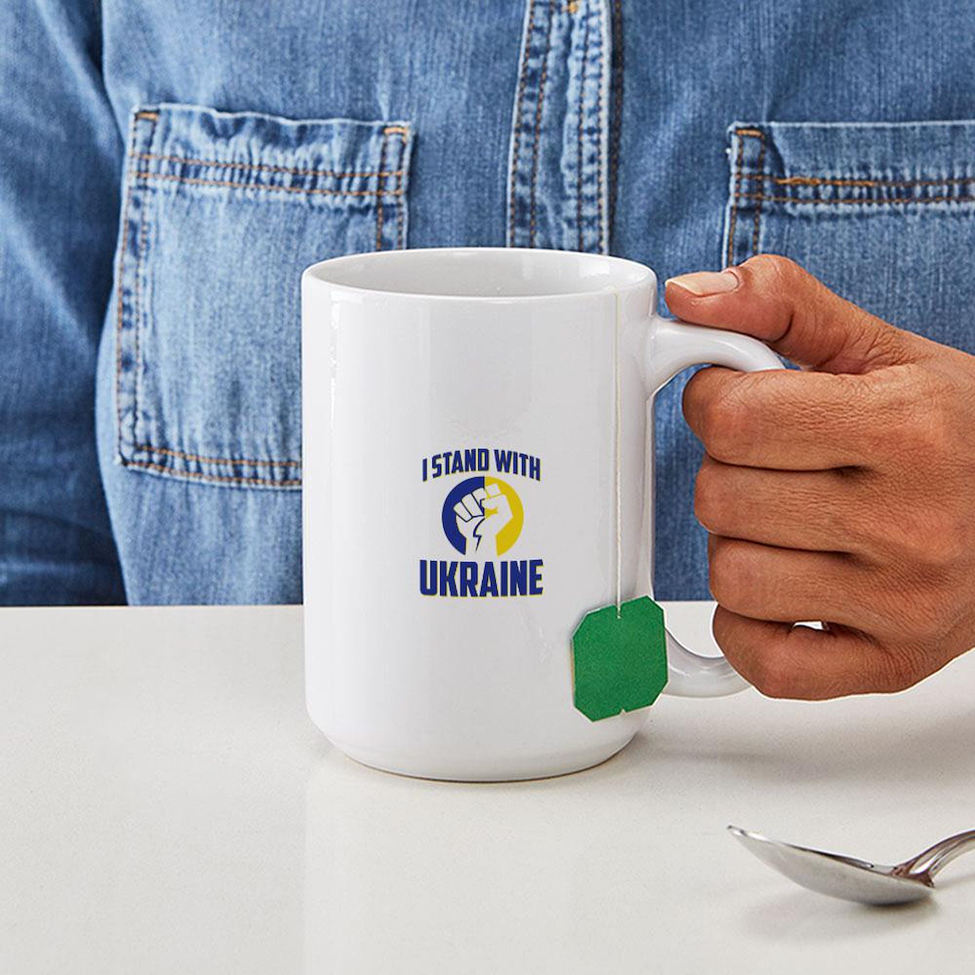 CafePress - I Stand With Ukraine 2022 Mugs - 15 oz Ceramic Large Mug