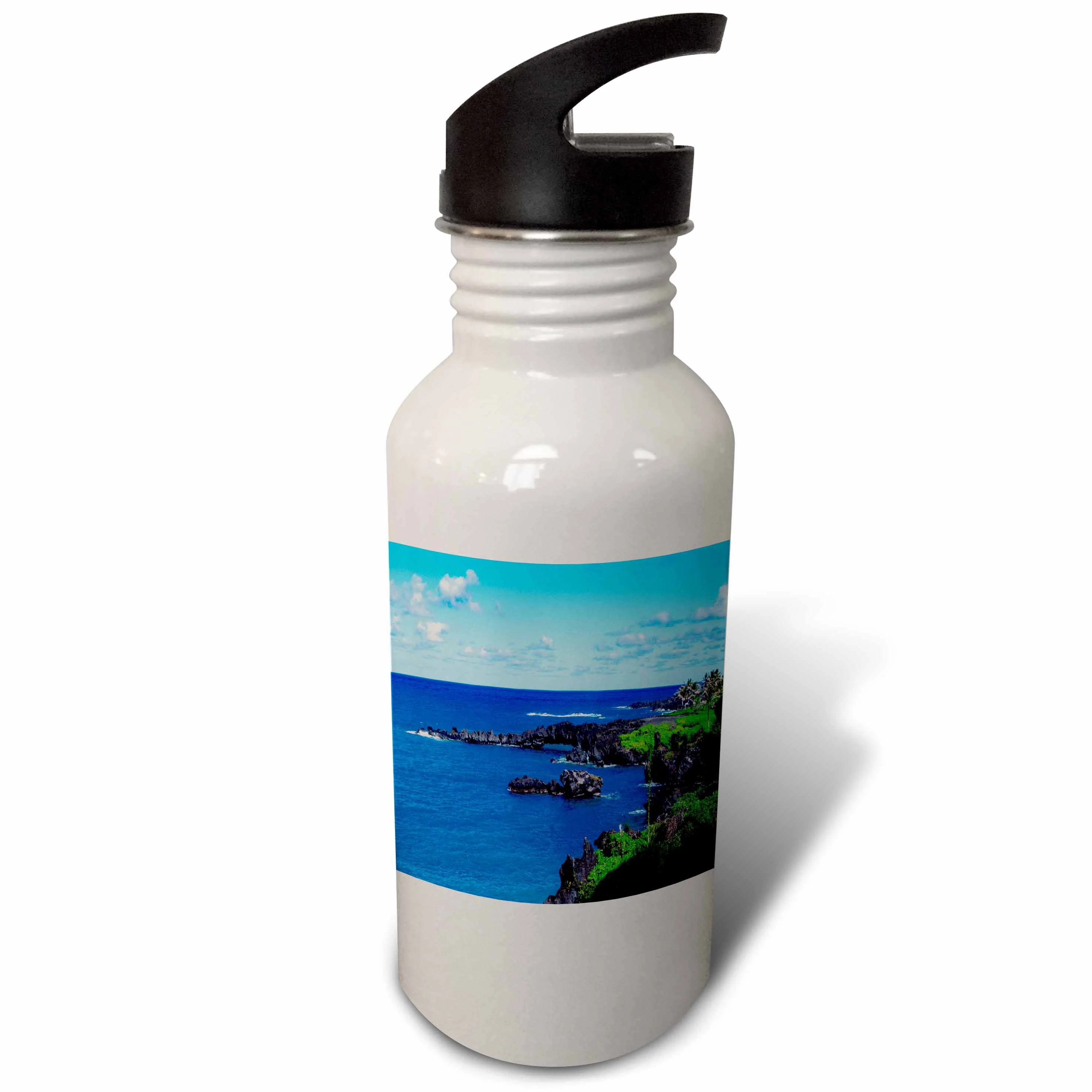 3dRose The Beautiful Maui Coast, Sports Water Bottle, 21oz