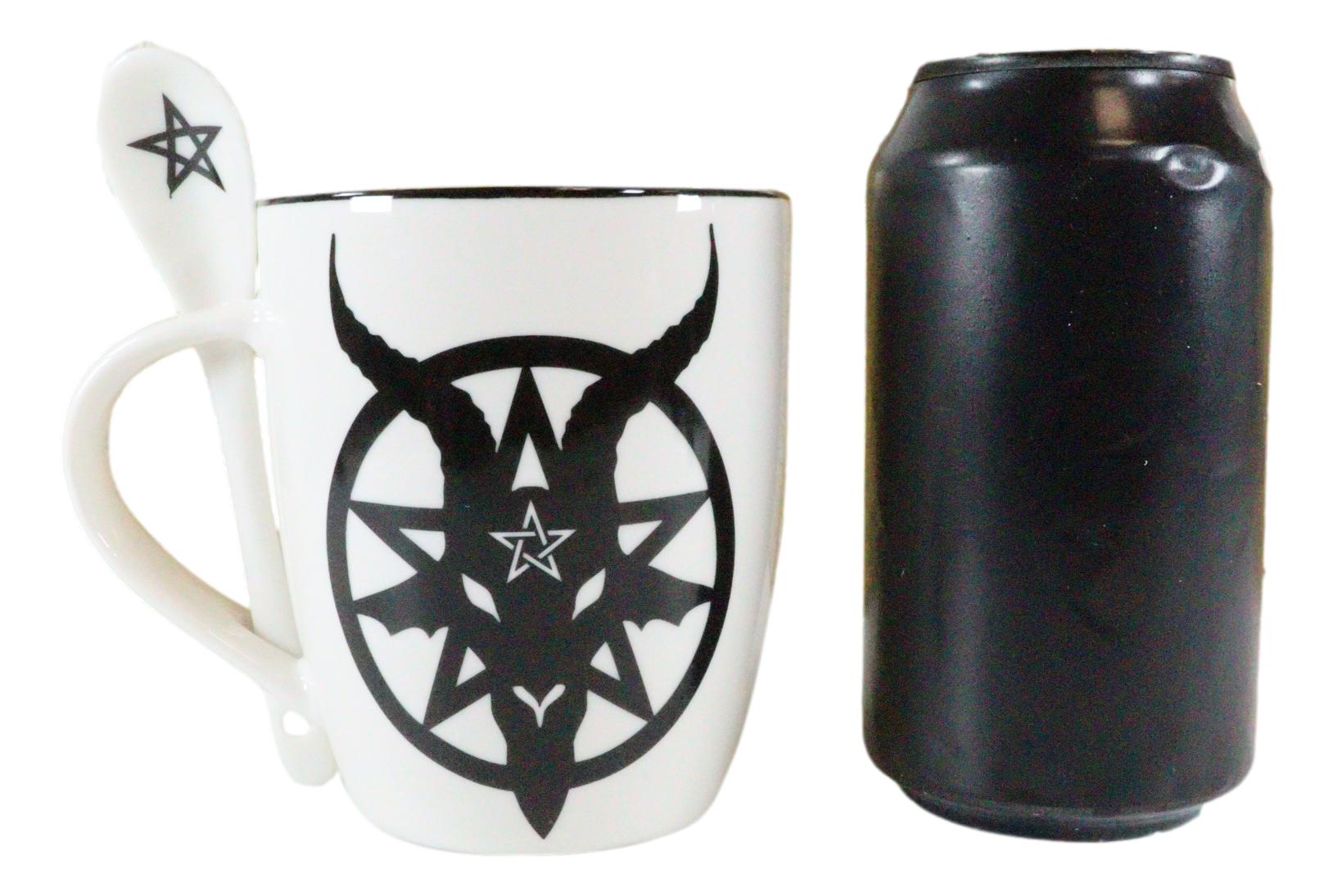 Occult Sigil Of Baphomet Sabbatic Goat Bone China Mug & Spoon Set