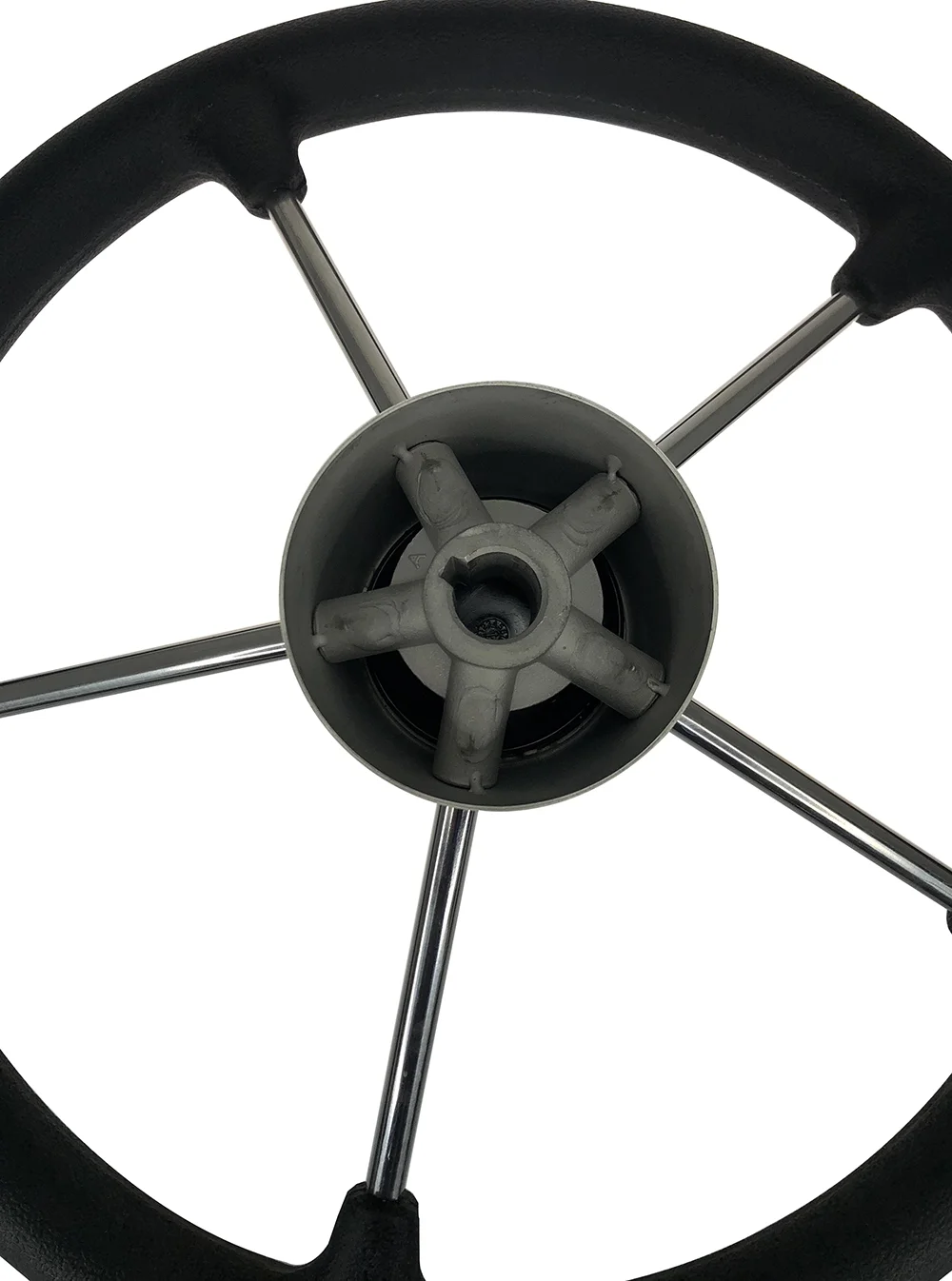 Pactrade Marine 11” Destroyer SS Steering Wheel 5 Spoke Foam Grip Control Knob