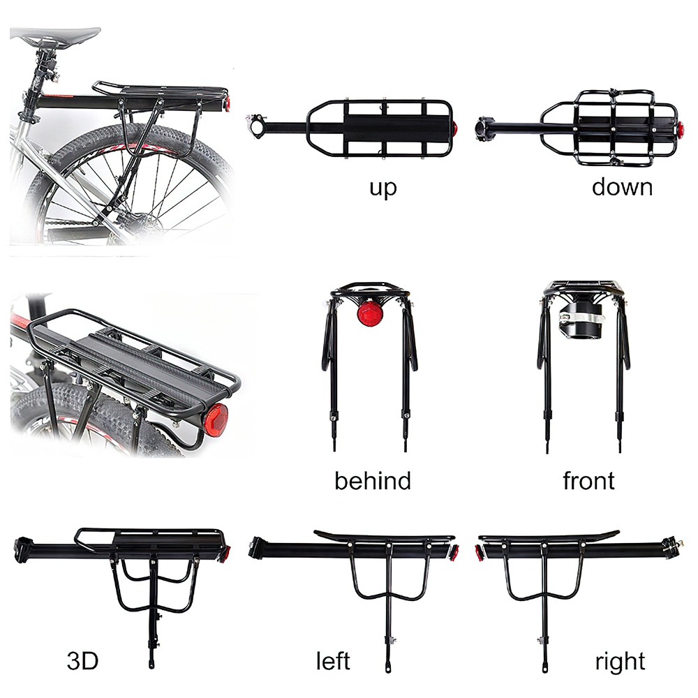 West Biking 110Lb Capacity Bike Cargo Rack Adjustable Bicycle Rear Rack with Reflective
