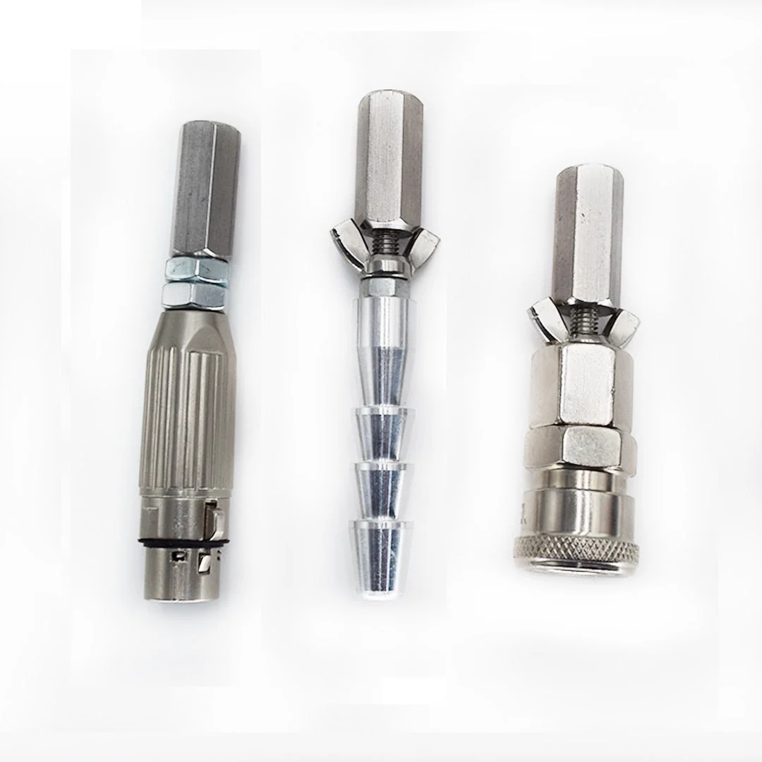 3 XLR Reciprocating Linear Motor Parts End Connector Pneumatic Fittings