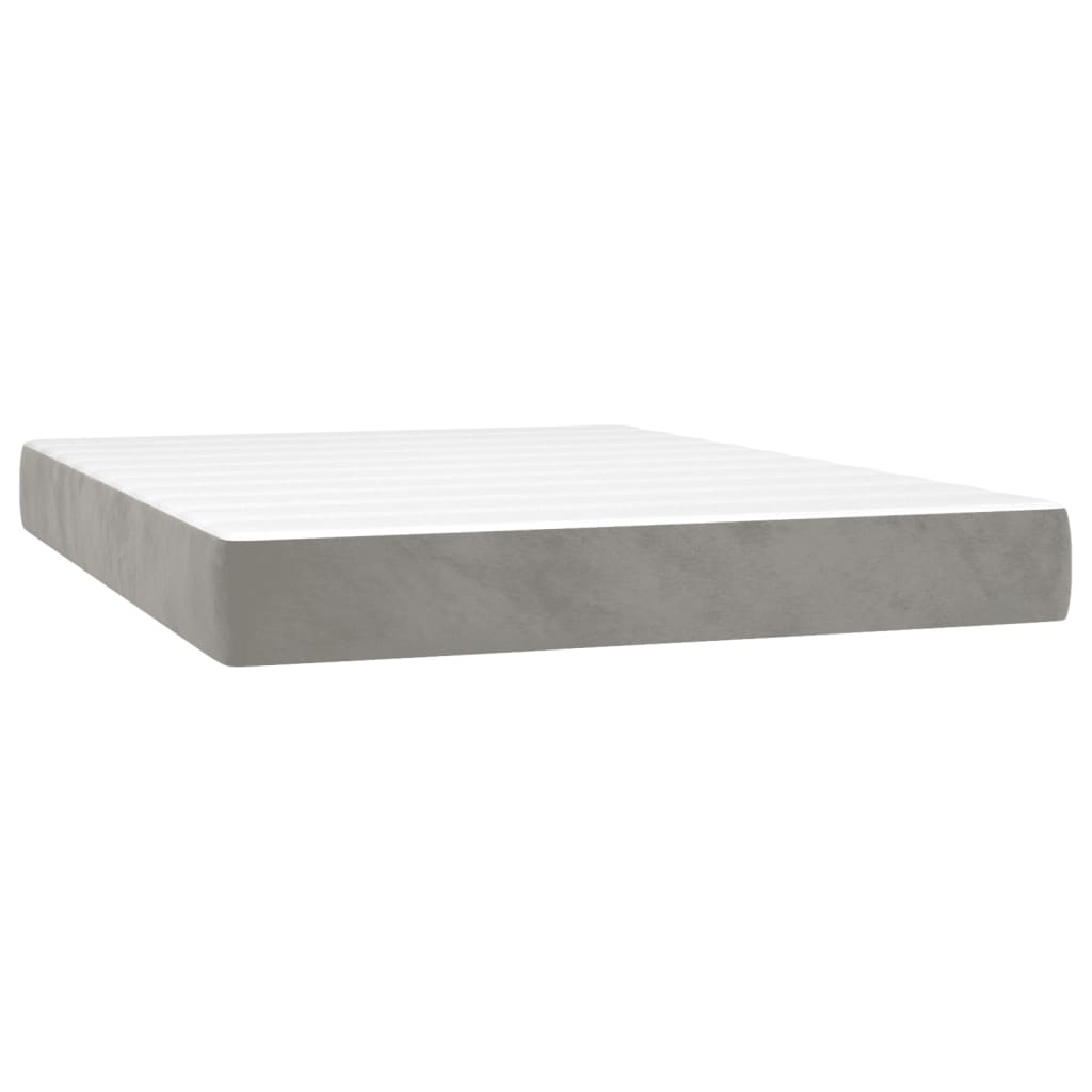 Box Spring Bed with Mattress Light Gray 59.8
