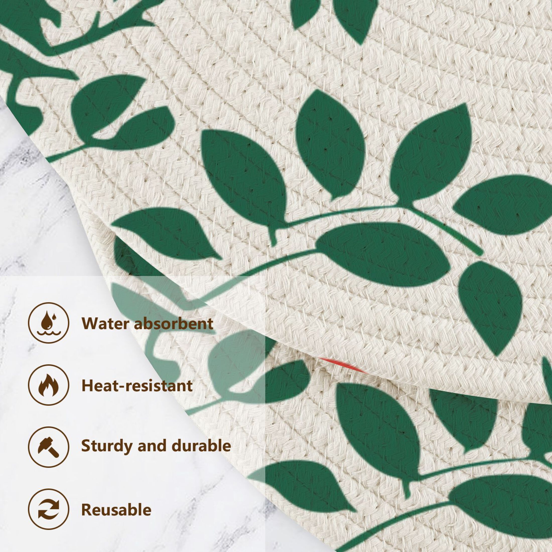 Peony Abstract Flowers 3 PCs Pot Holders Trivets Kitchen 15