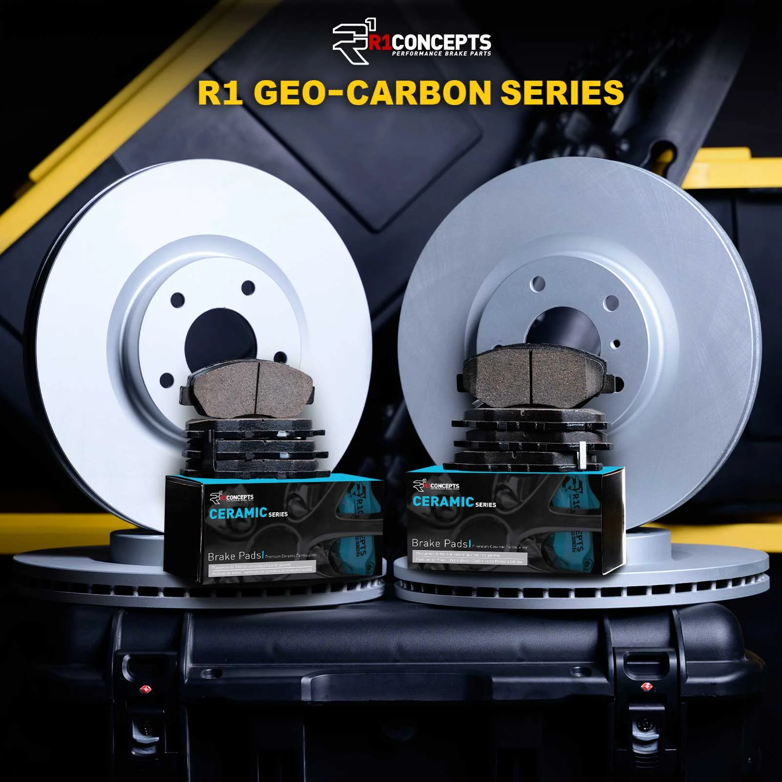 R1 Concepts Front Rear Brakes and Rotors Kit |Front Rear Brake Pads| Brake Rotors and Pads| Ceramic Brake Pads and Rotors WDWN2-42021