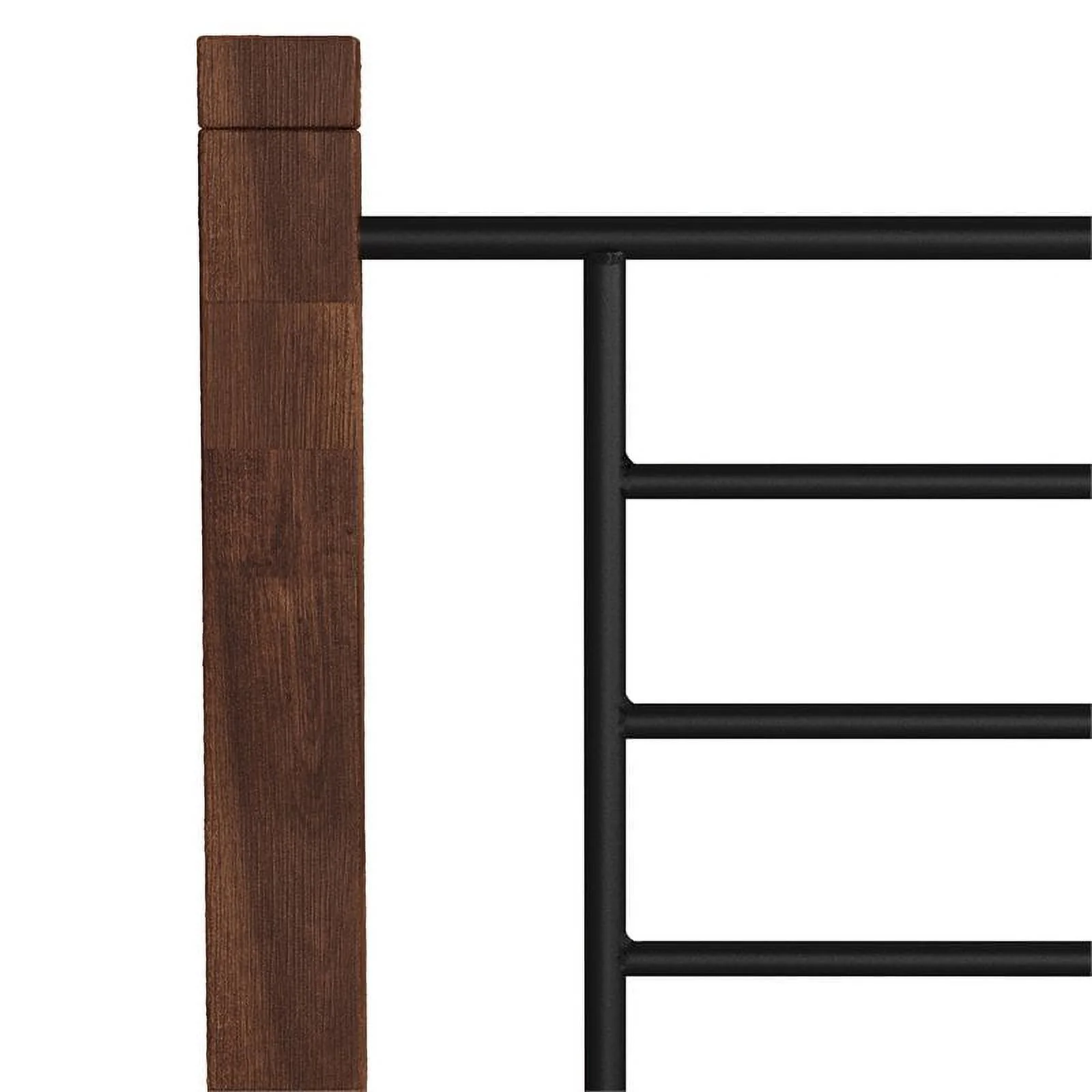 River Street Designs Raymond Textured Black Metal with Dark Weathered Wood Poster Queen Bed