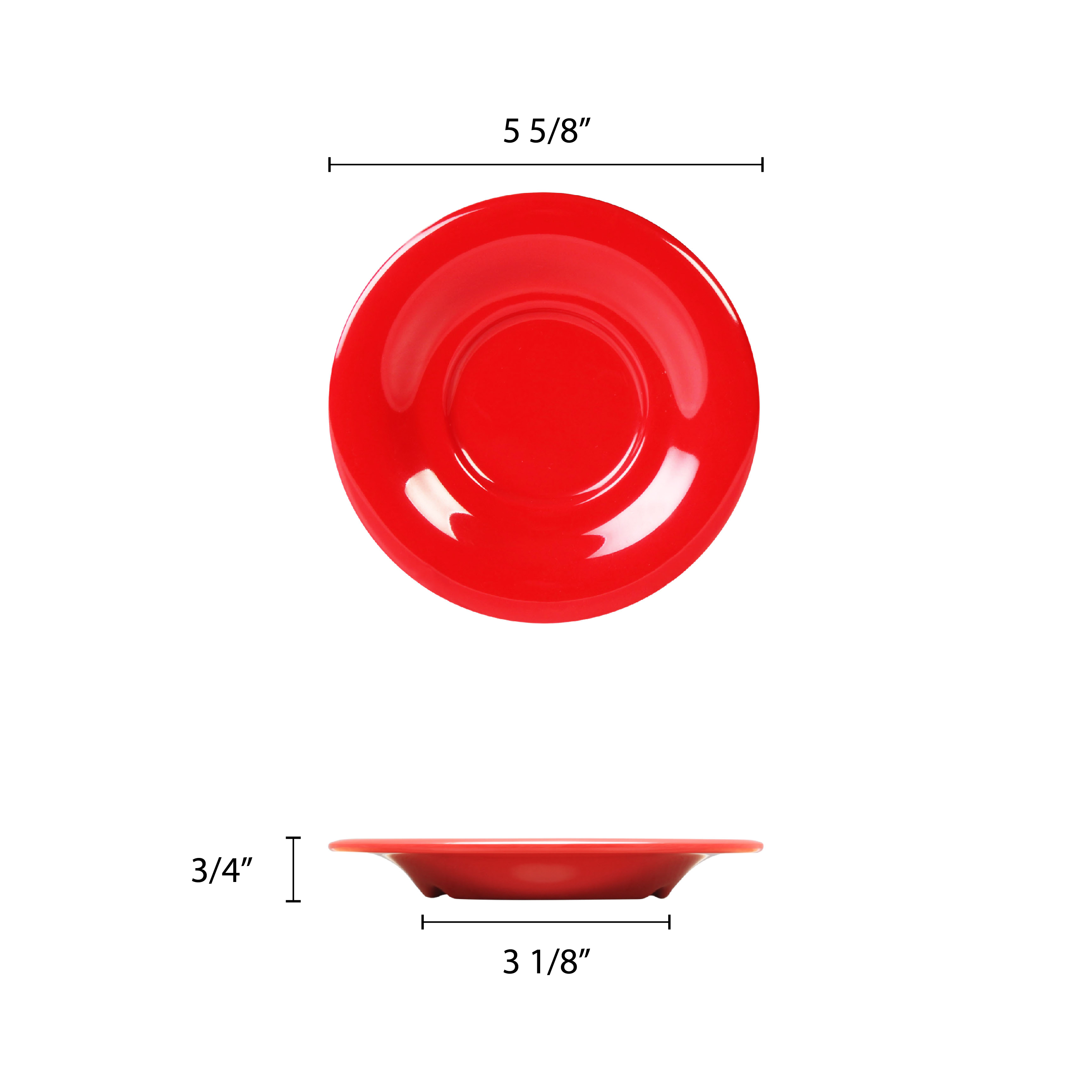 Excellante Color Pure Red melamine dinnerware collection 5.5 inch saucer