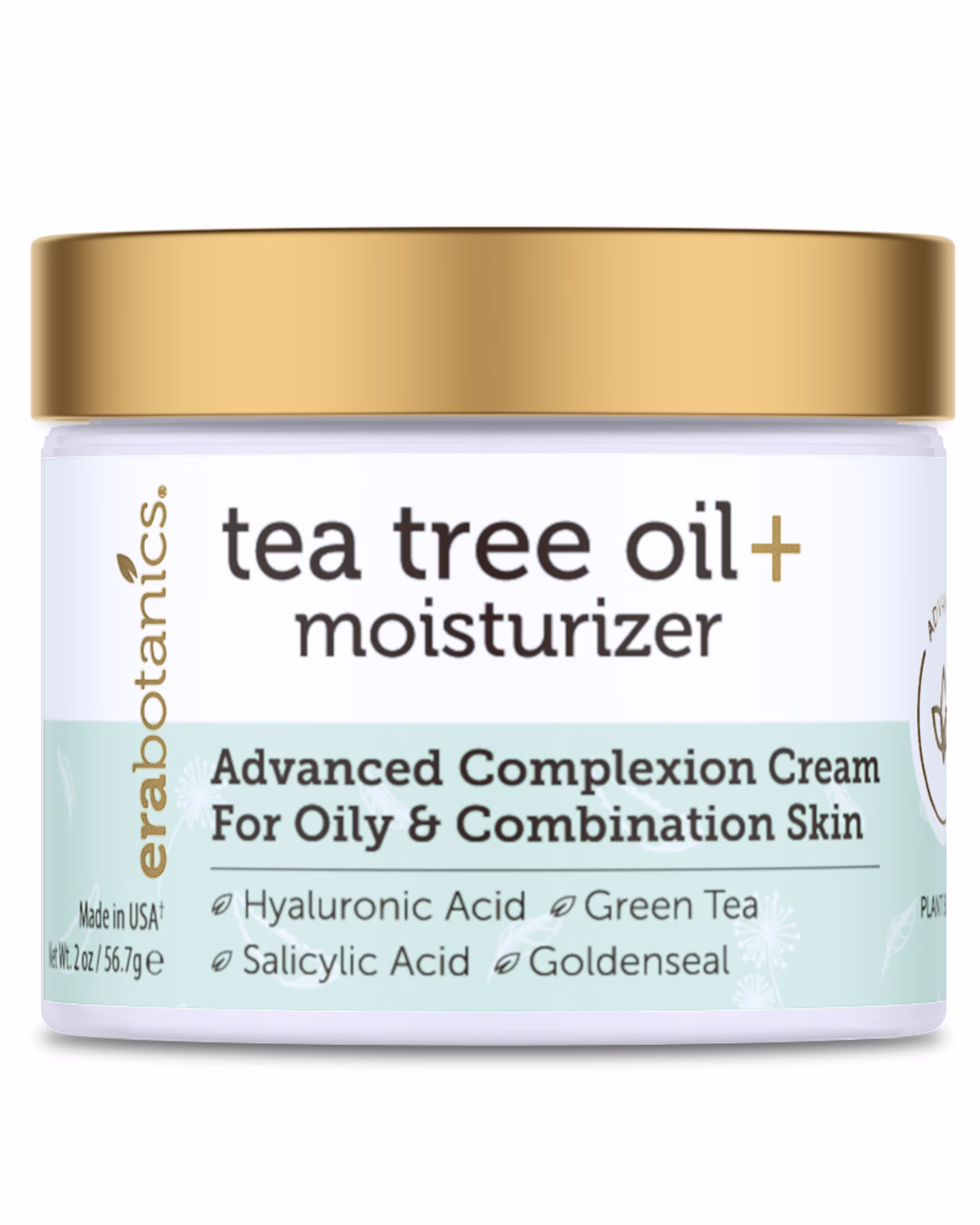 Era Organics Tea Tree Oil Face Cream - For Oily, Acne Prone Skin, Extra Soothing & Nourishing Non-Greasy Botanical Facial Moisturizer with 7X Ingredients For Rosacea, Cystic Acne, Blackheads & Redness