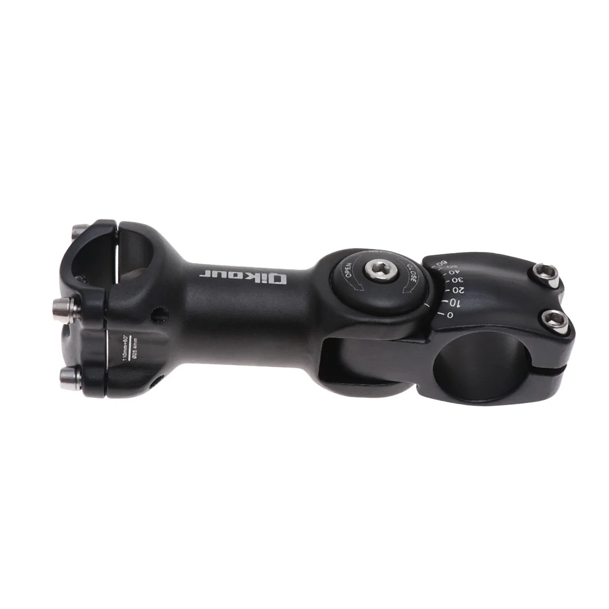 Aluminum Alloy Adjustable Angle Bike Handlebar Stem Handlebar Extension Riser Bike Cycling Parts 25.4 x 110 (Black)