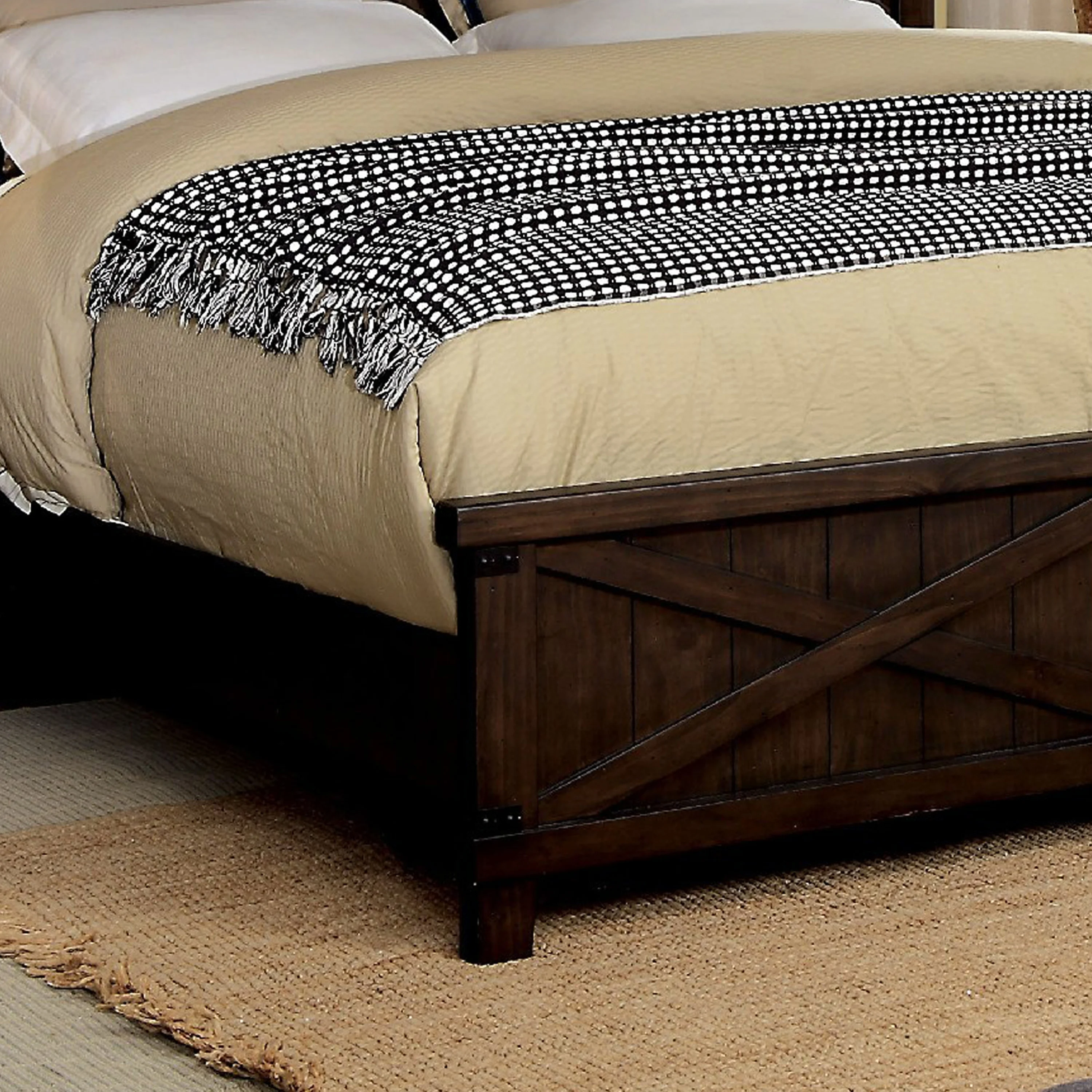 The Gray Barn  Epona Farmhouse Dark Walnut Wood Bed Eastern King