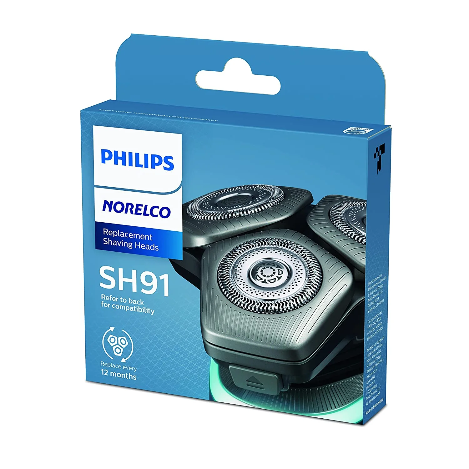 Philips Norelco Shaving Replacement Blades for Men's Shaver Series 9000, SH91/52