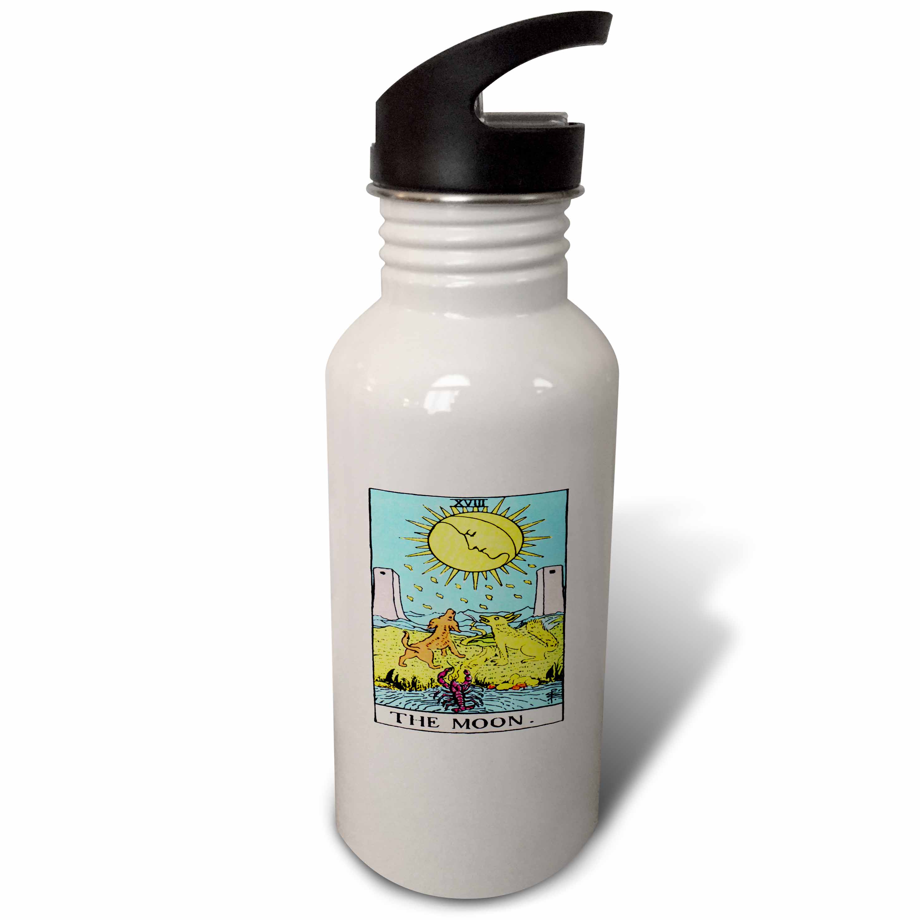 Tarot The moon Card 21 oz Sports Water Bottle wb-62441-1