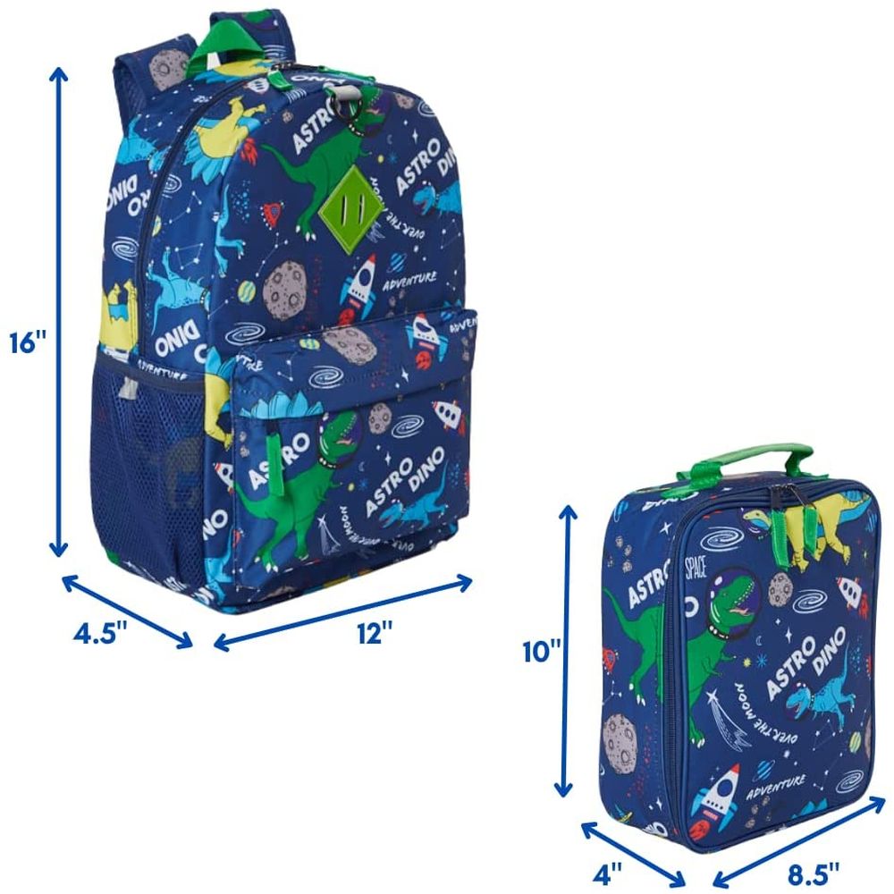 Ralme Boys Dinosaur Backpack with Lunch Box 2 Piece Set 16 inch