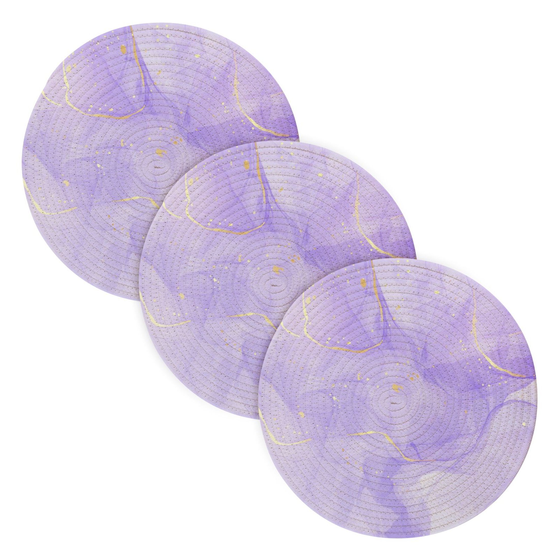 Purple Lavender Liquid 3 PCs Pot Holders Trivets Kitchen 15