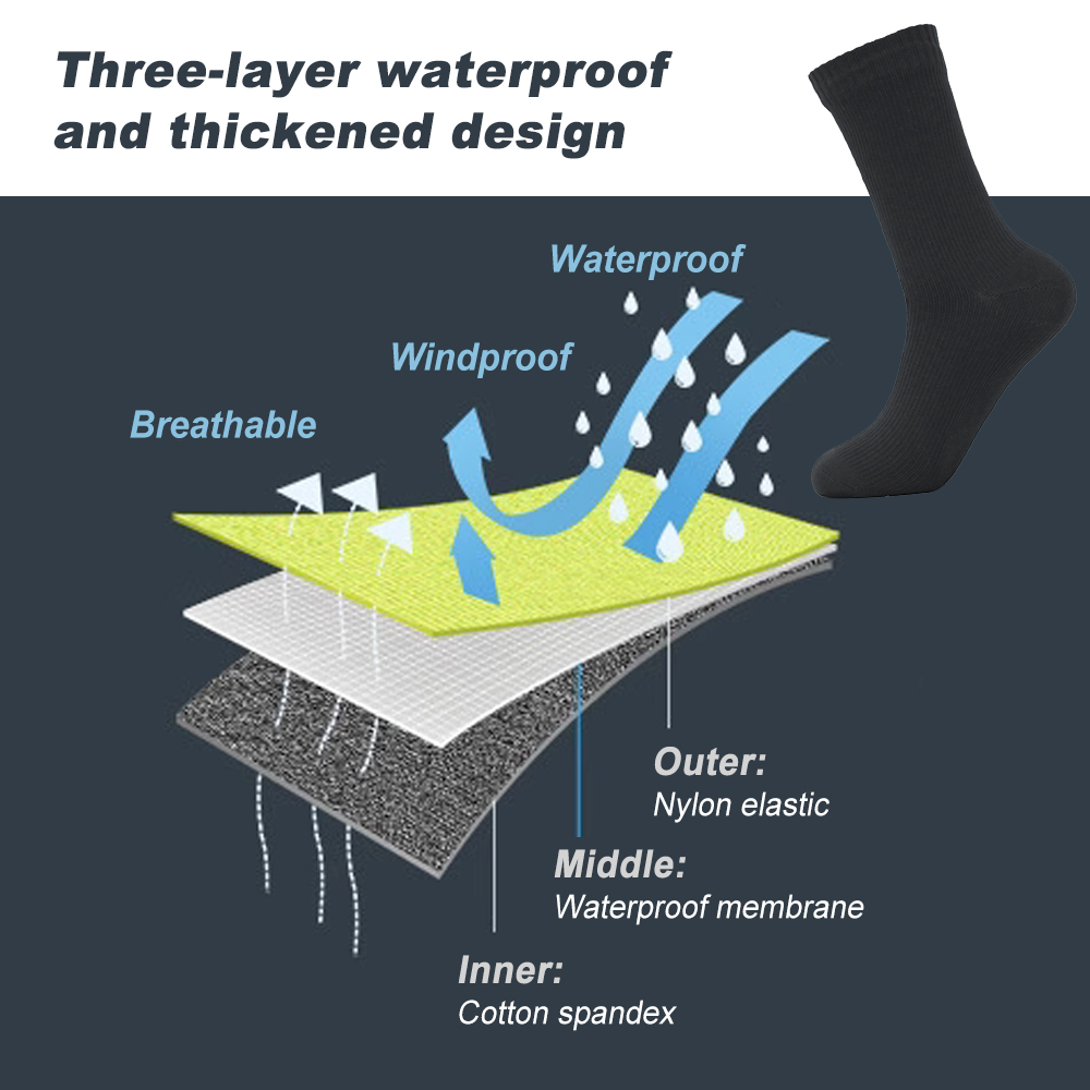 Apexeon Waterproof Adventure Socks - Ideal for Skiing and Hiking - Breathable, Warm, and Waterproof