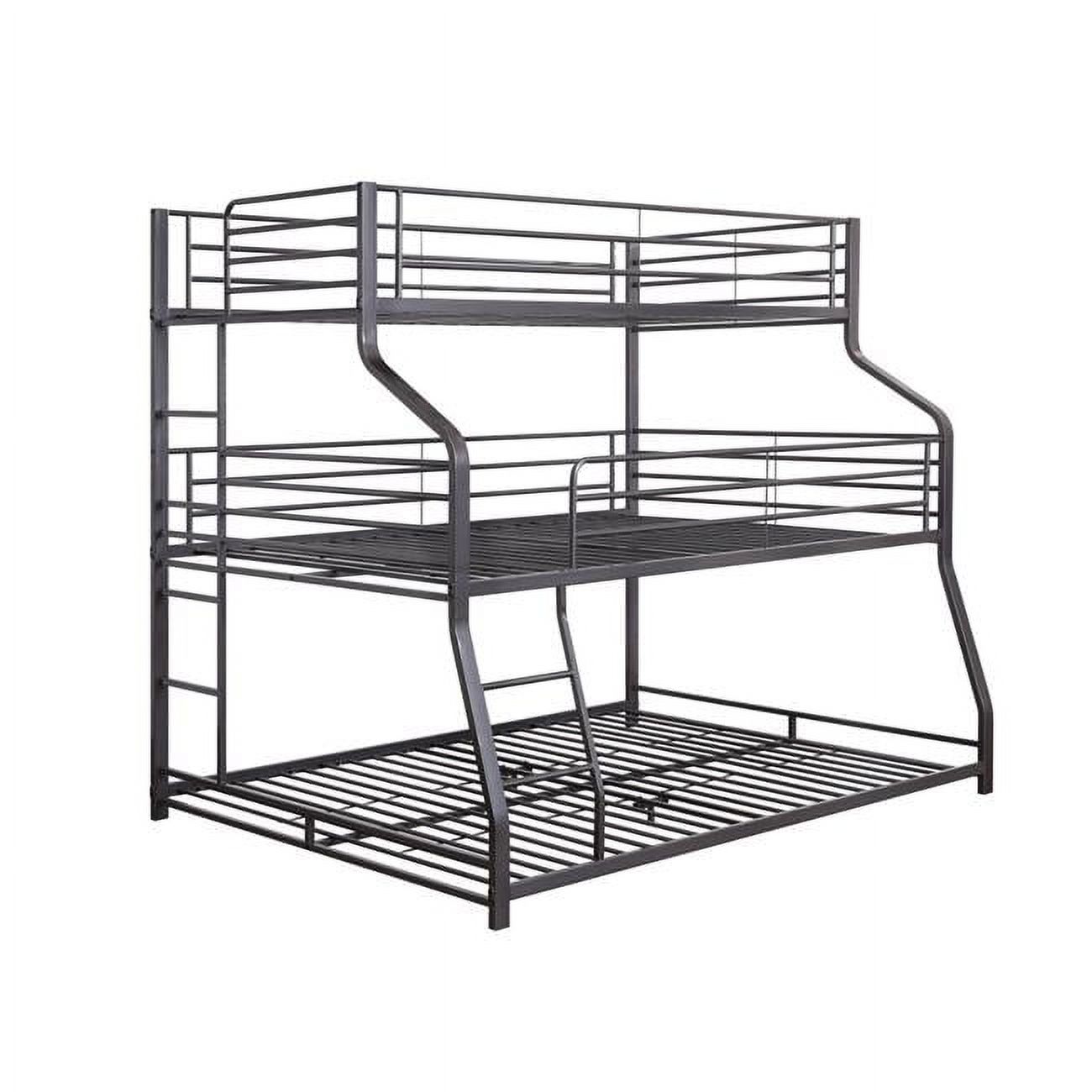 62 x 83 x 74 in. Twin, Full & Queen Gunmetal Metal Triple Bunk Bed