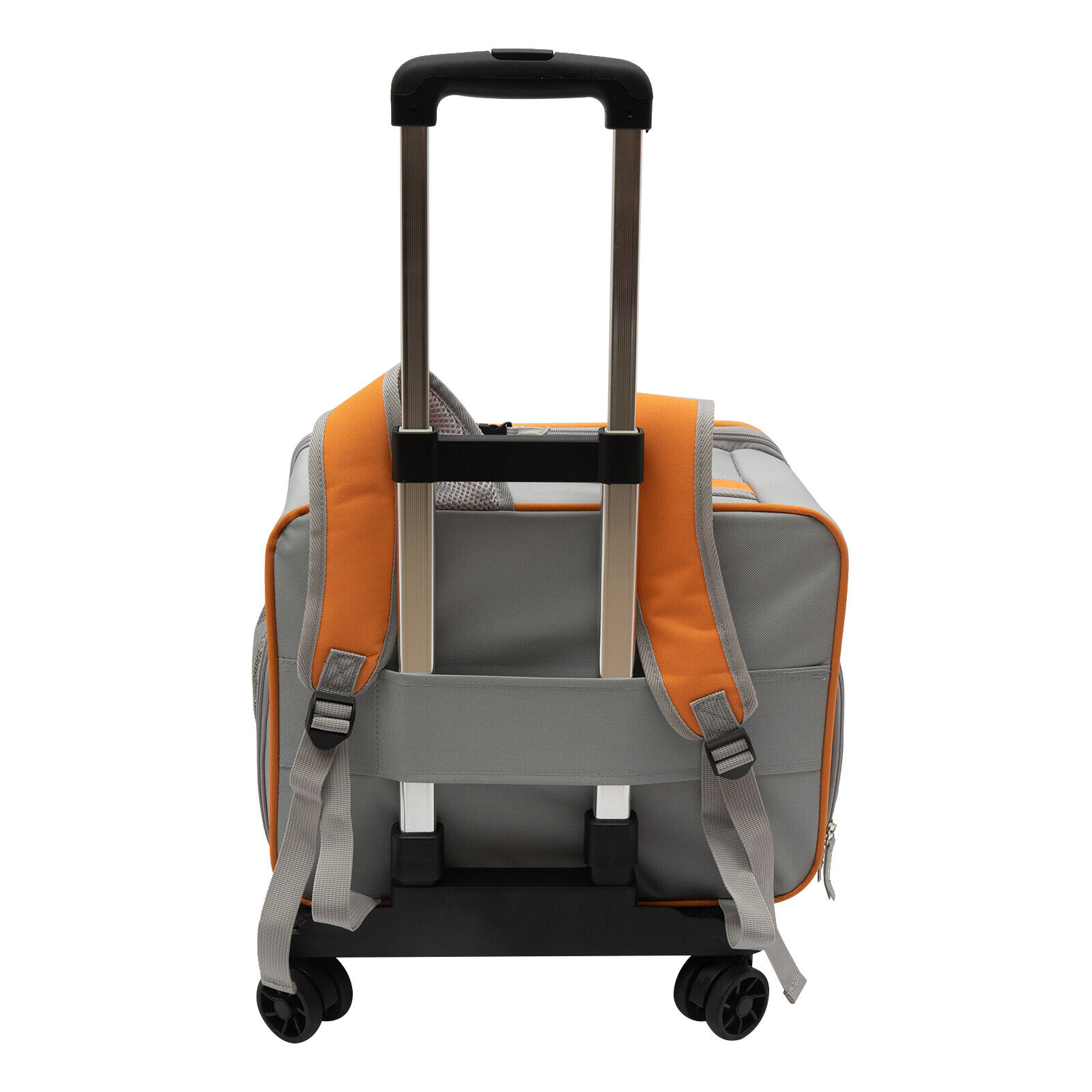 Grey Small Pet Carrier with Wheels Foldable Pet Carrier Bag with Telescopic handle