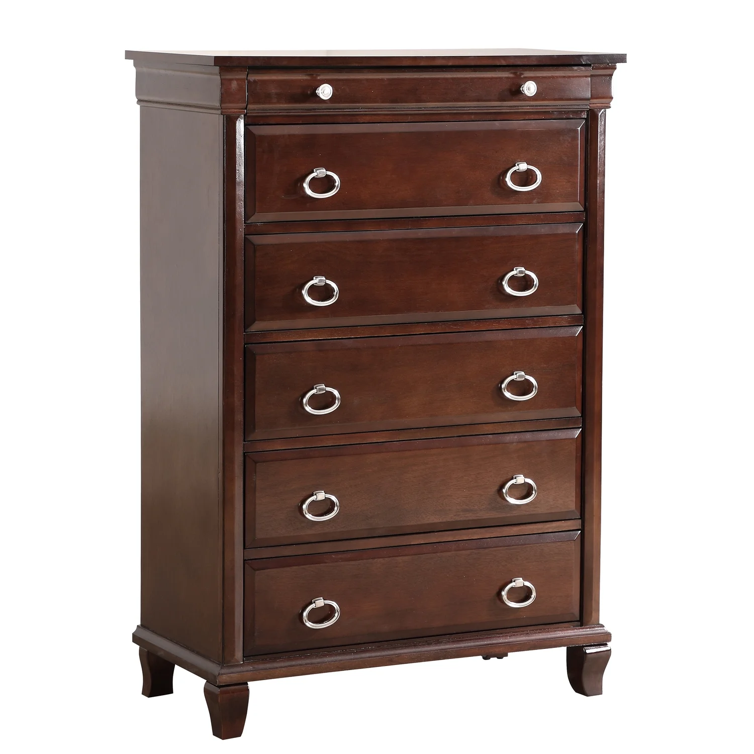 Passion Furniture PF-G9000-CH 36 x 17 x 53 in. Triton 6-Drawer Chest of Drawers, Cappuccino
