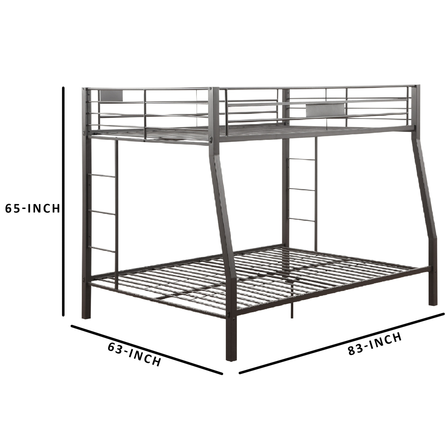 BenJara Metal Full XL/Queen Bunk Bed, Black Sand