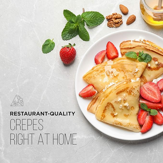 Open Box Chefman Electric Crepe Maker & Griddle Precise Temperature Control Skillet BLACK