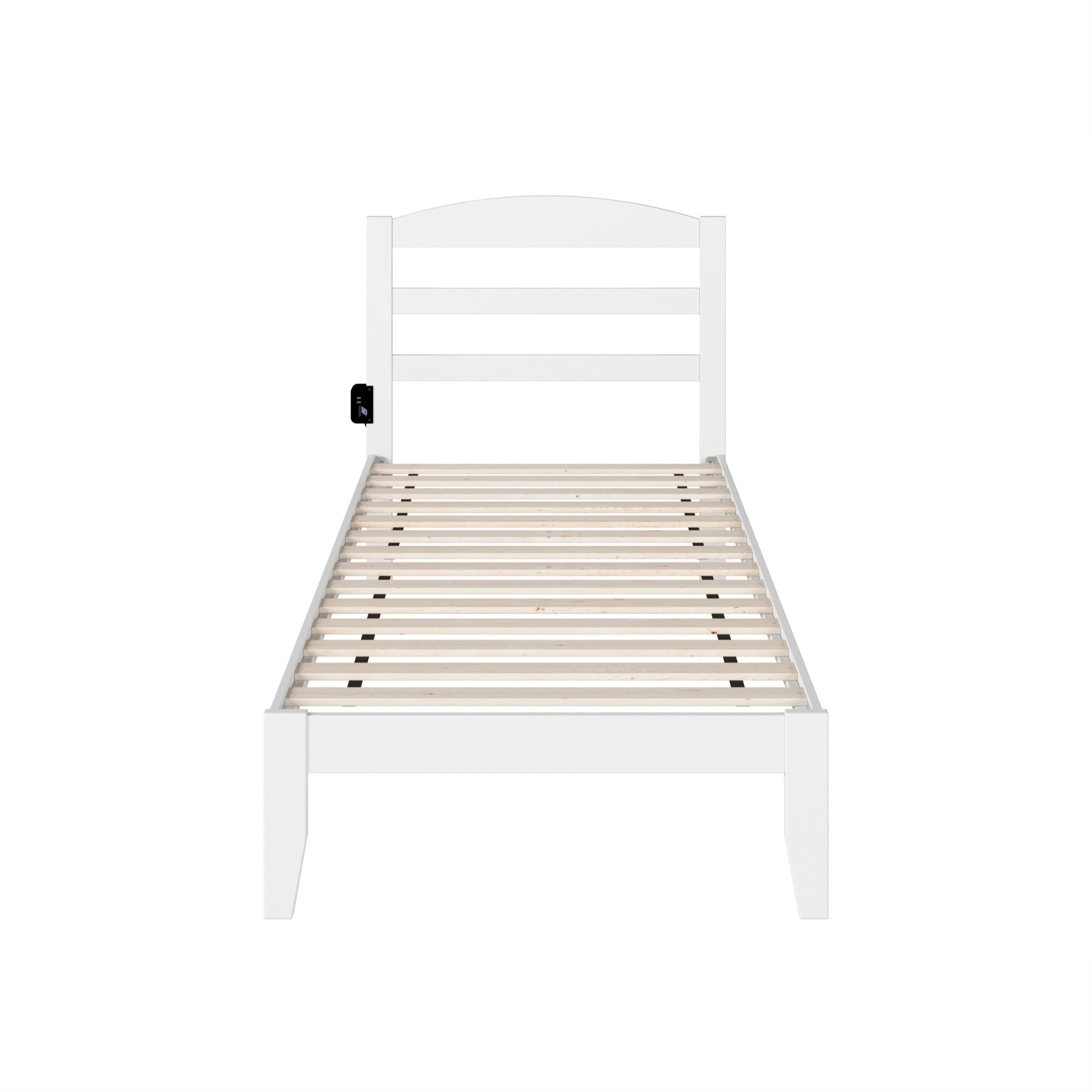 AFI Warren Solid Wood Traditional Twin XL Bed with USB Charger in White