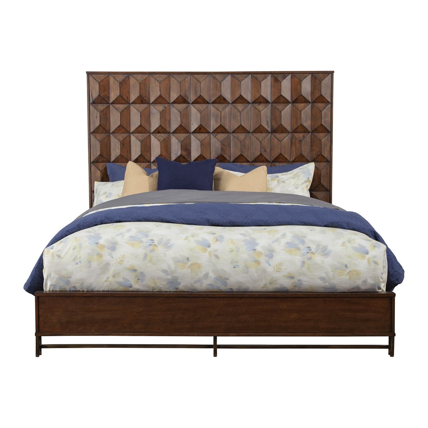 Origins by Alpine Trig California King Wood Panel Bed in Antique Brown