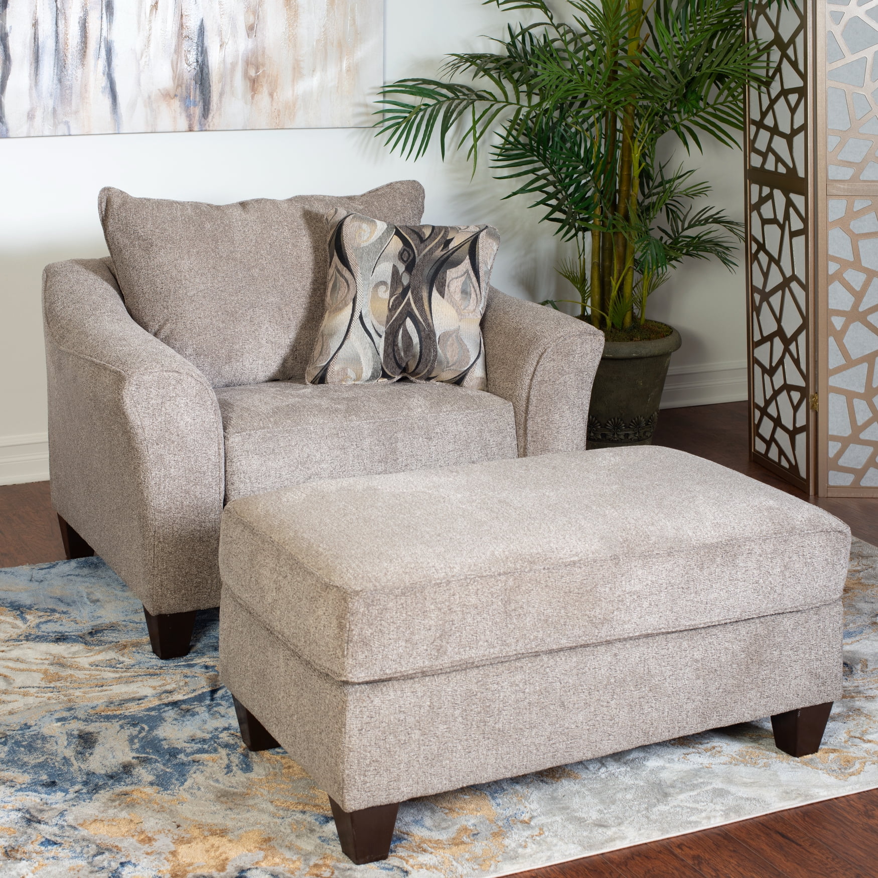 Roundhill Furniture Camero Fabric Pillowback Accent Chair