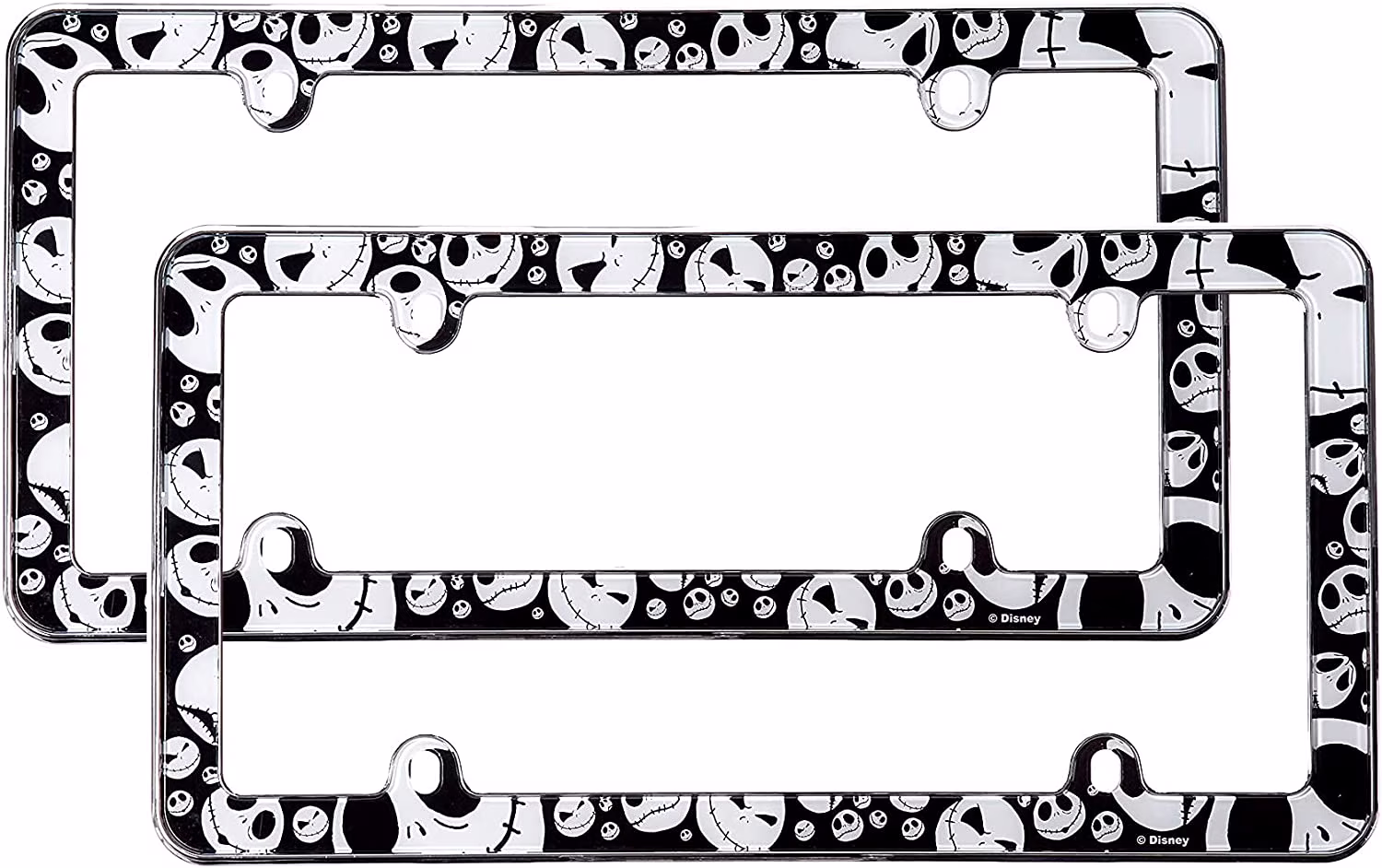 Pair of Disney Nightmare Before Christmas Jack Skellington Plastic License Plate Frame