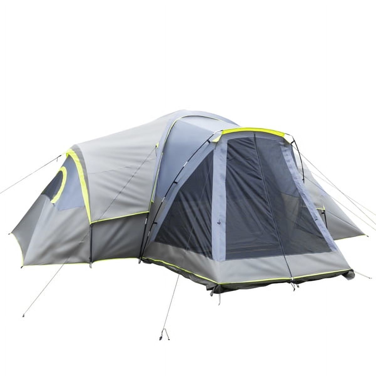 Bornmio 522*260*210cm Can Accommodate 10 People Three Rooms Polyester Cloth Fiberglass Poles Camping Tents Family Tents Dark Gray