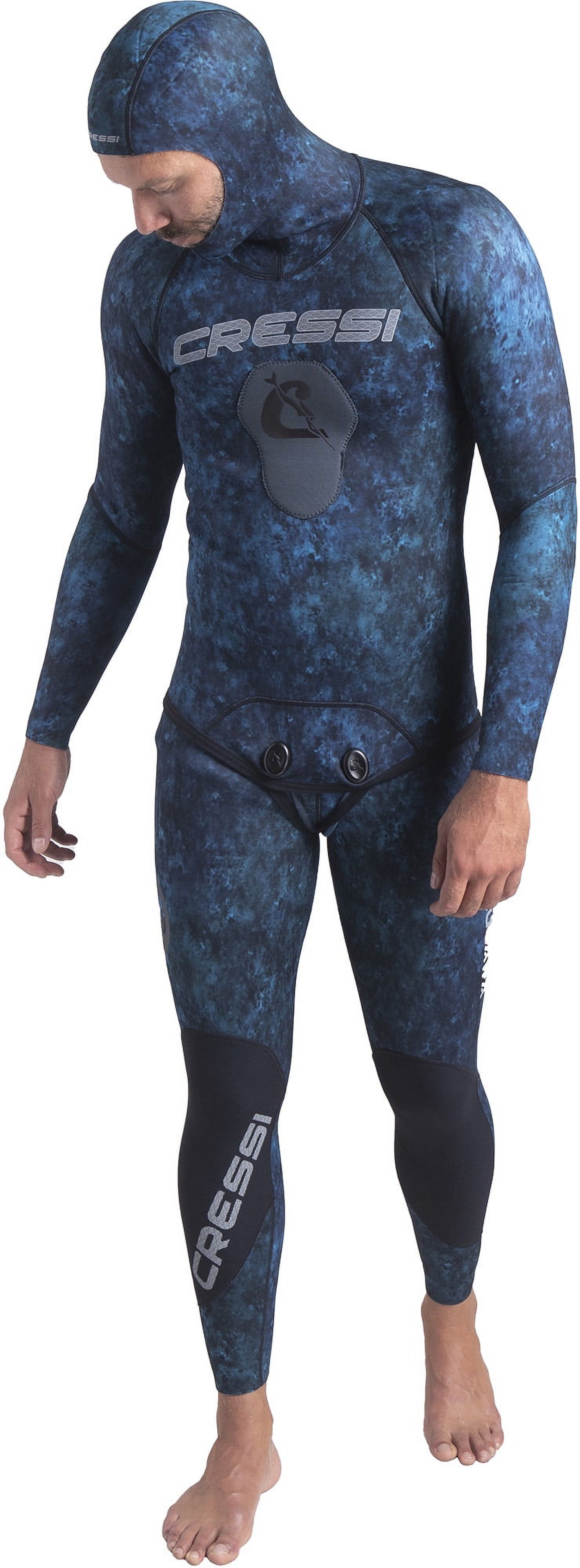 Cressi Tokugawa Open Cell w/Hood 3.5mm Man (blue camo) [L/4] (Large, Blue Camo)