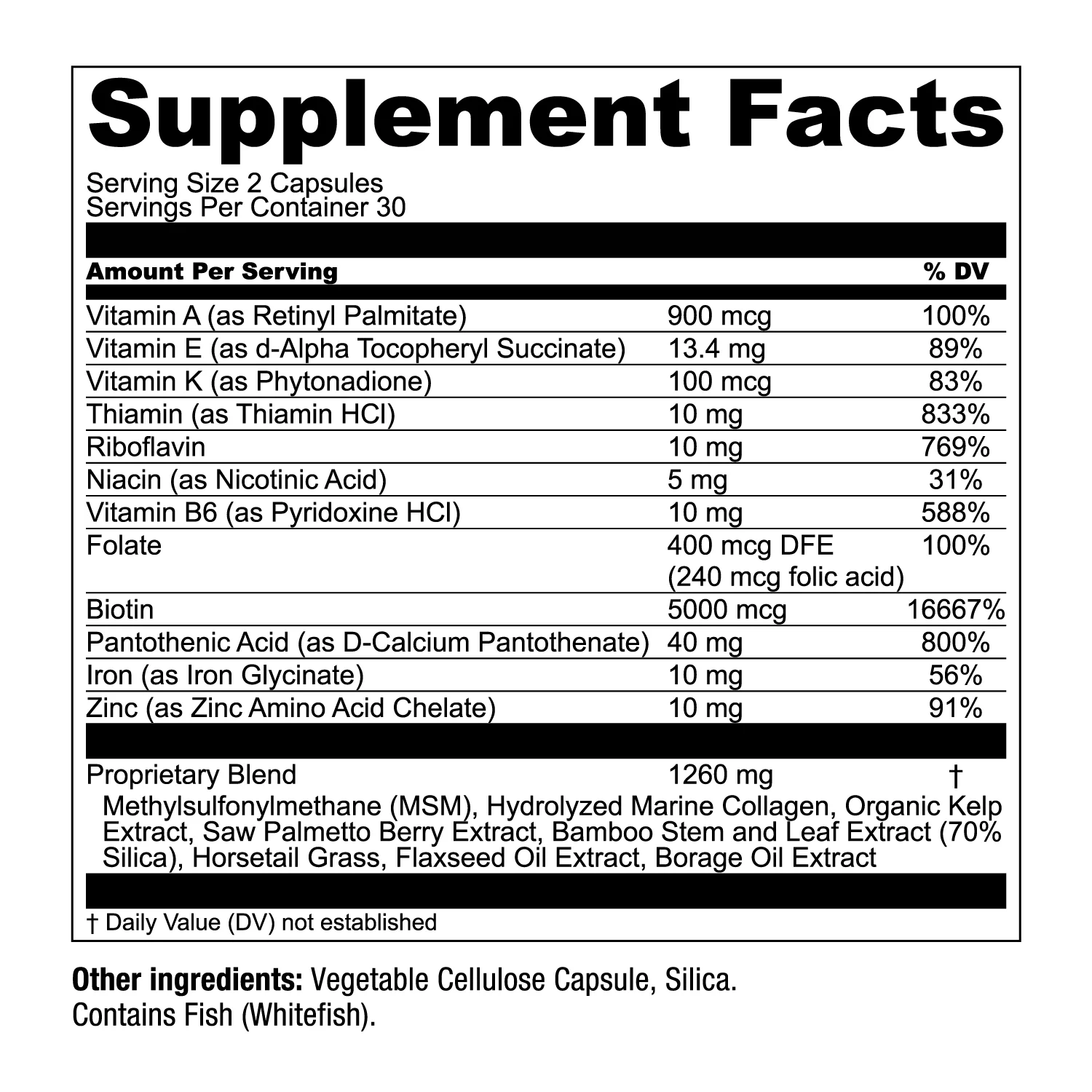 Hair Hero - Healthy Hair, Skin, and Nails - 5000 mcg Biotin | Essential Elements - 60 Day Supply (2-Pack)