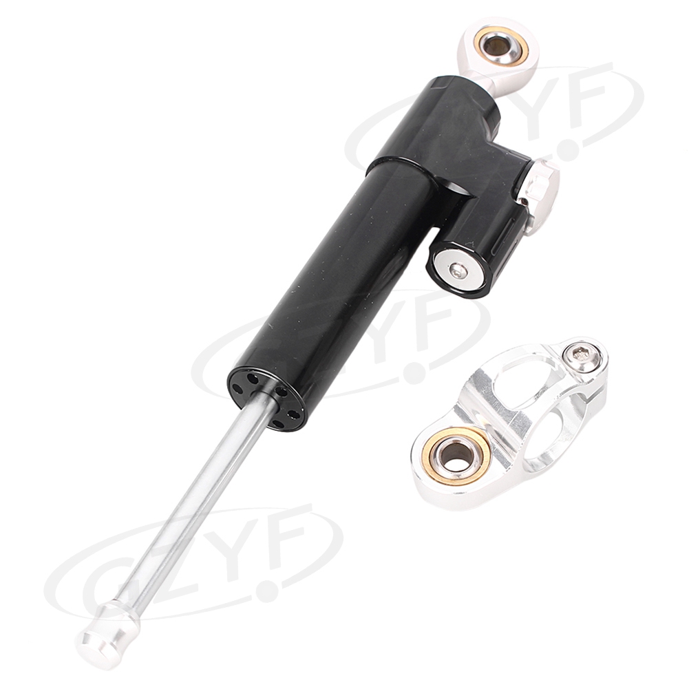 NS Motorcycle Linear Stabilizer Reversed Safety Control, Steering Damper Stabiliser for HONDA for Yamaha for Suzuki, Black&Silver