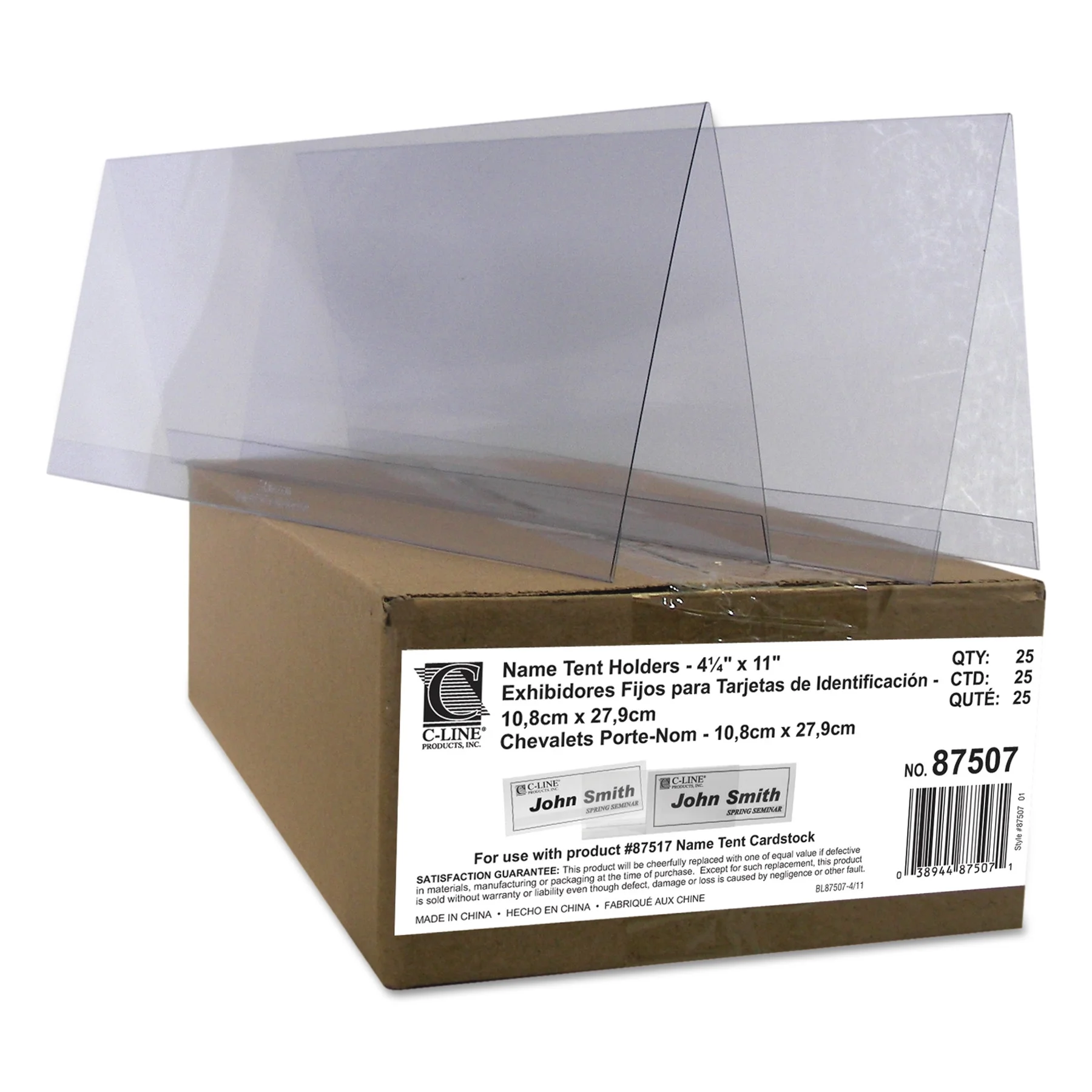 C-Line Tent Card Holders, 4 1/4