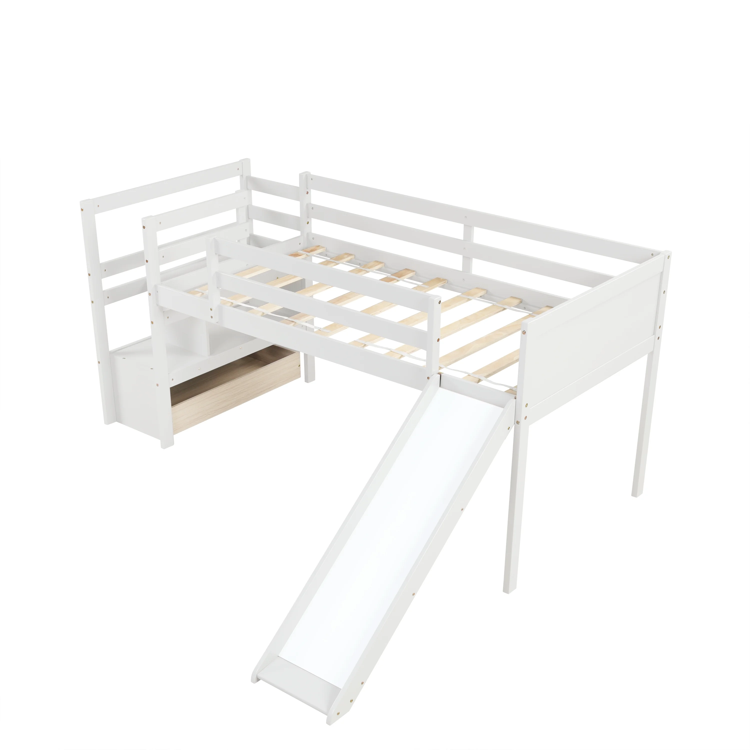 CoSoTower Twin Low Loft Bed with Stairs and Slide