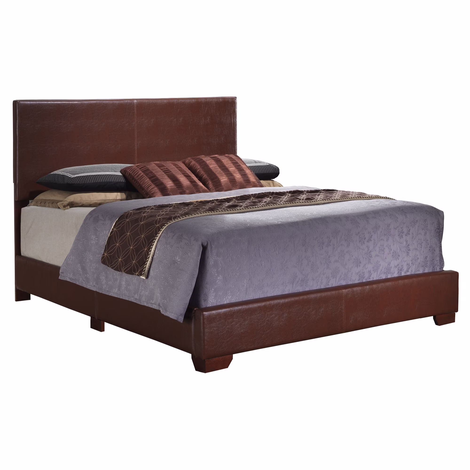 Passion Furniture Aaron Light Brown Upholstered King Panel Bed PF-G1855-KB-UP