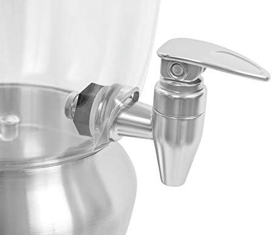SPBOOMlife 5 Gallon Stainless Steel Beverage Dispenser with Ice Container  Spigot - Round - Lemonade Sangria Tea Water Drink Jar Jug - Home Parties - BPA Free Clear Acrylic