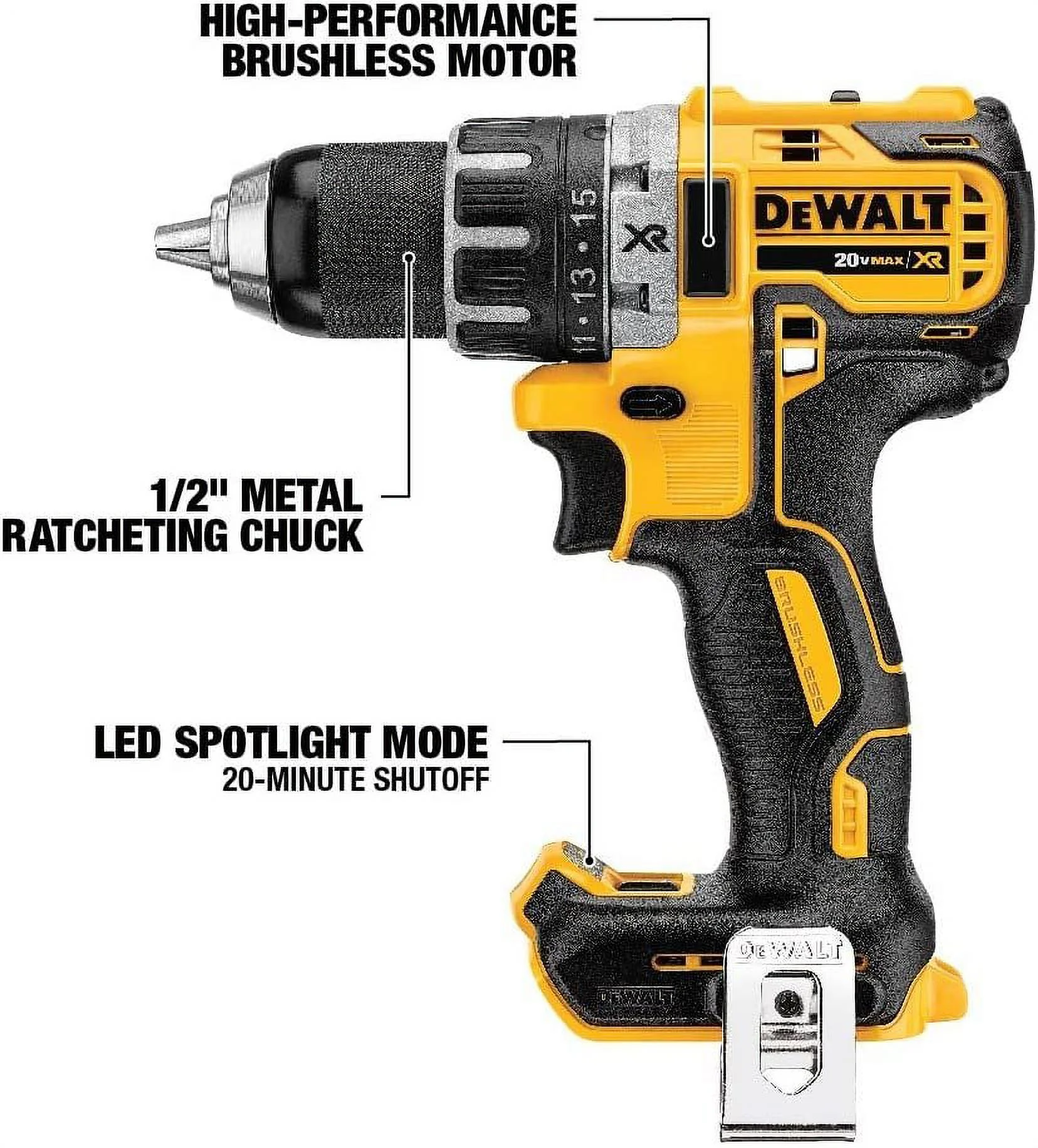 DEWALT 20V MAX XR Cordless Drill, 1/2-Inch (DCD791P1)