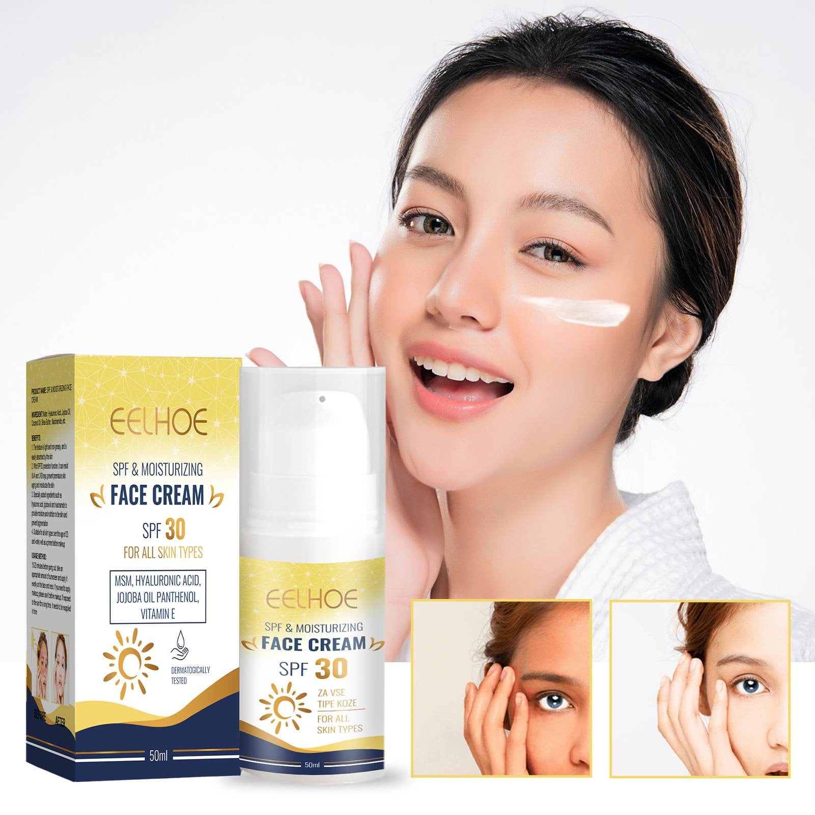 Sunscreen Face Cream, Prevent Skin Aging, Eye Skin Care, Sunscreen 50ML ,Hydration, Oil Control, Mild and Non-irritating