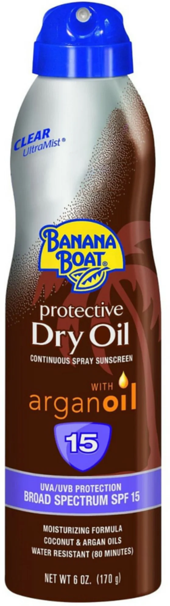 Banana Boat UltraMist Tanning Dry Oil Continuous Clear Spray SPF 15 - 6 oz (Pack of 2)