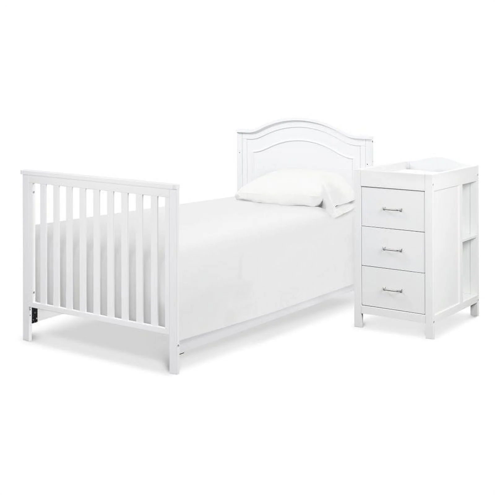 DaVinci Charlie 4-in-1 Convertible Mini Crib & Changer in White