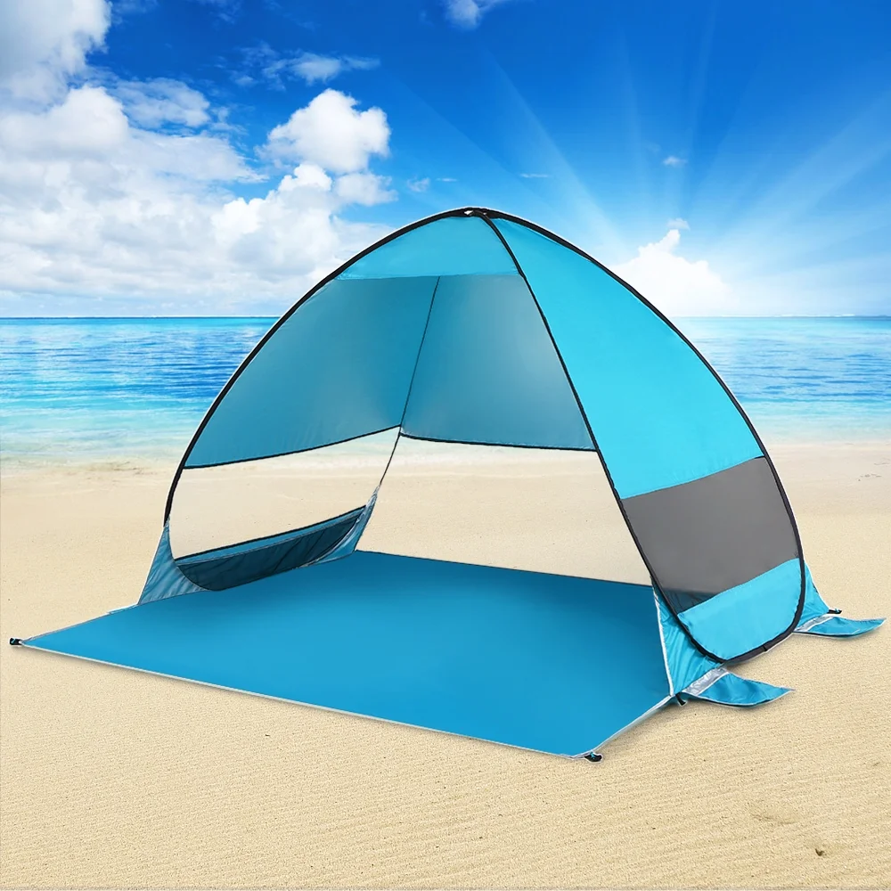 yeacher 2-3 Person Pop Up Beach Tent Portable Outdoor Beach Cabana Waterproof UV Protection Sun Shelter with Carry Bag for Camping, Fishing and Hiking