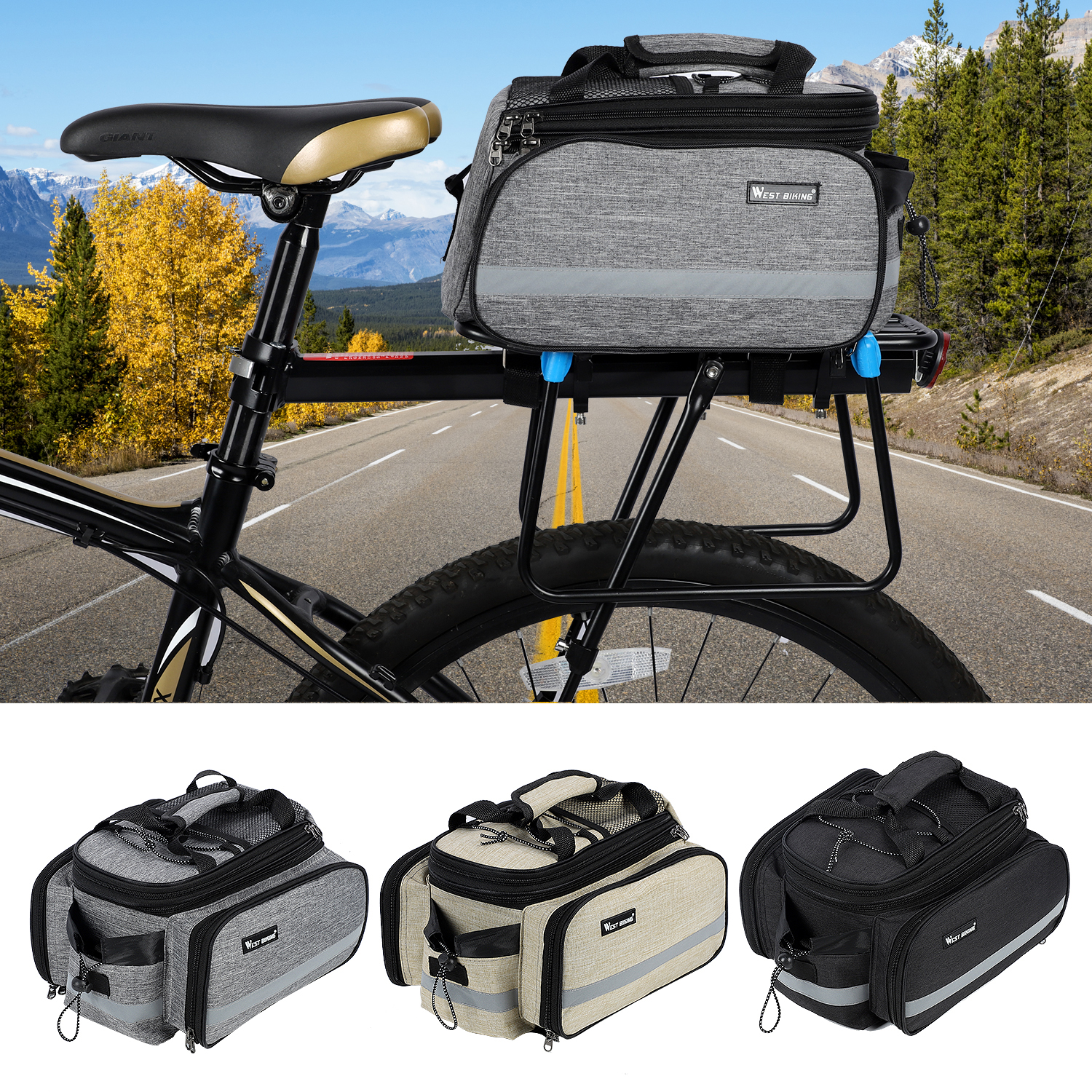 WEST BIKING Cycling Bag,Mountain Bike Saddle Waterproof Mountain Bike ty BUZHI