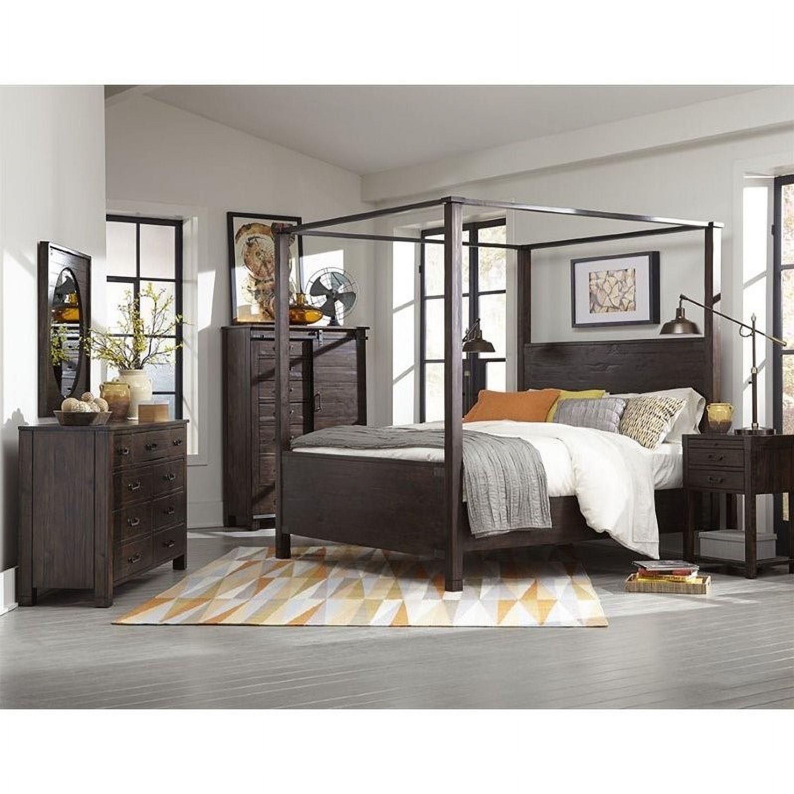 Magnussen Pine Hill King Poster Bed in Rustic Pine