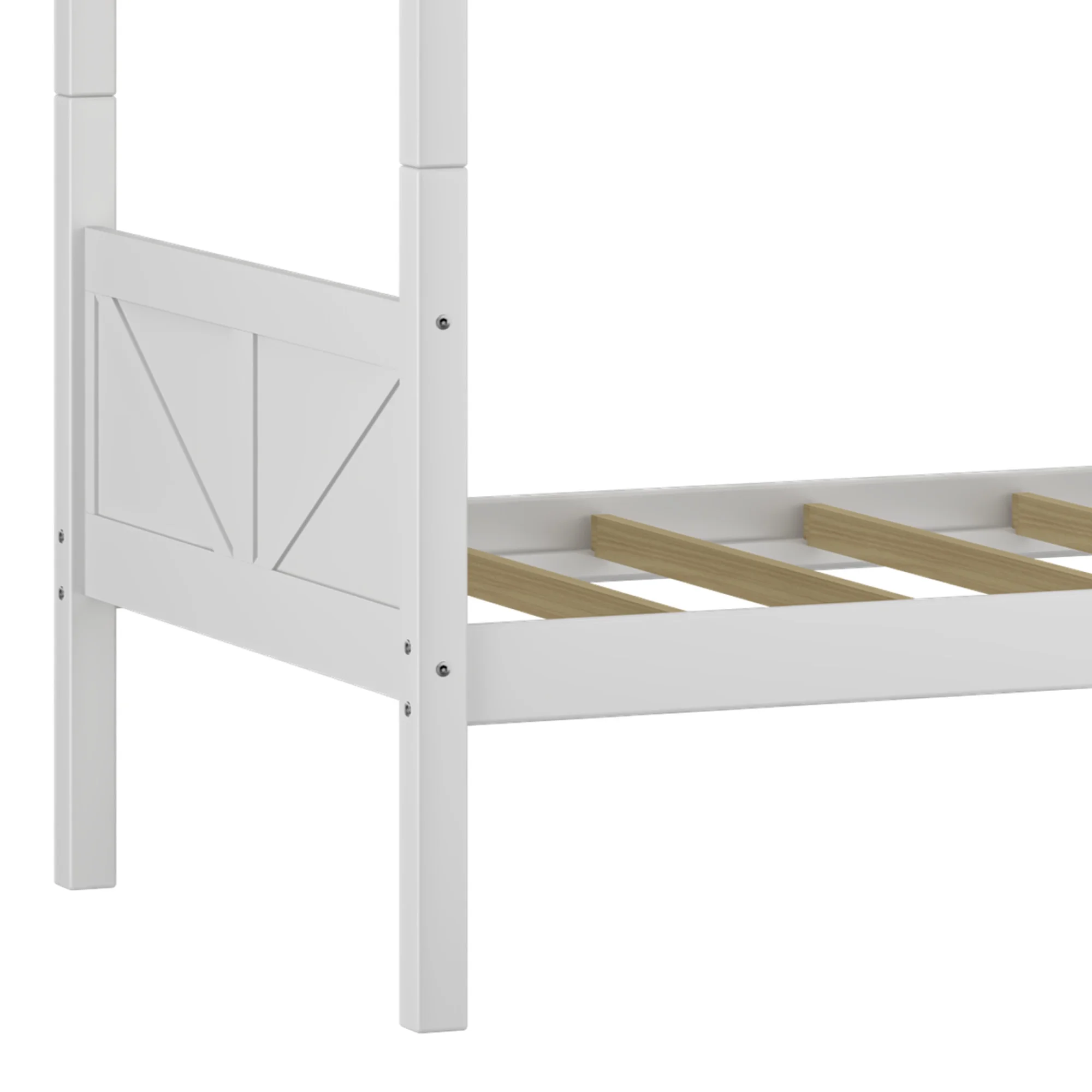 Rae Wood Twin over Twin Bunk Bed, White, by Hillsdale Living Essentials