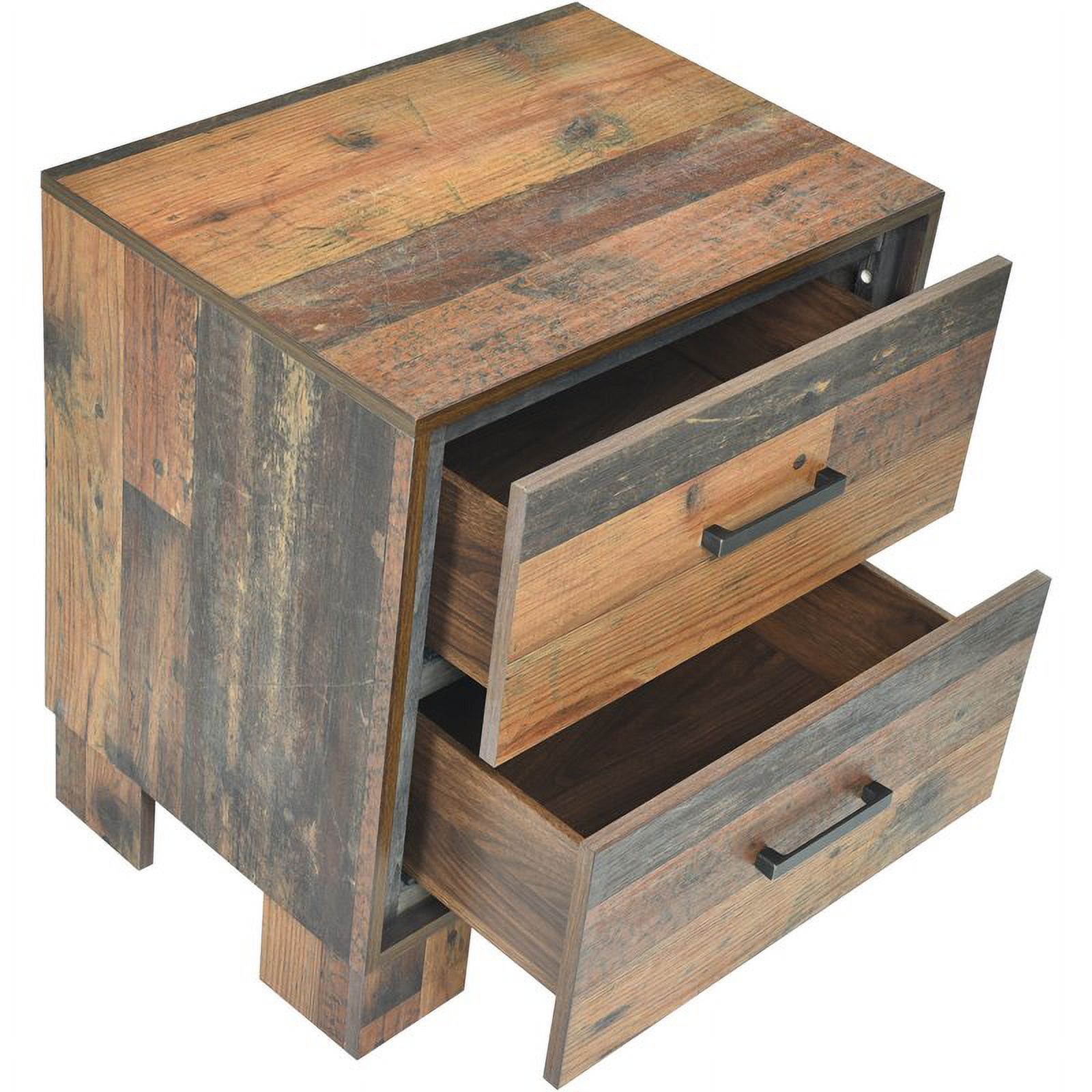 Pemberly Row Wooden 2 Drawer Nightstand in Rustic Pine Finish