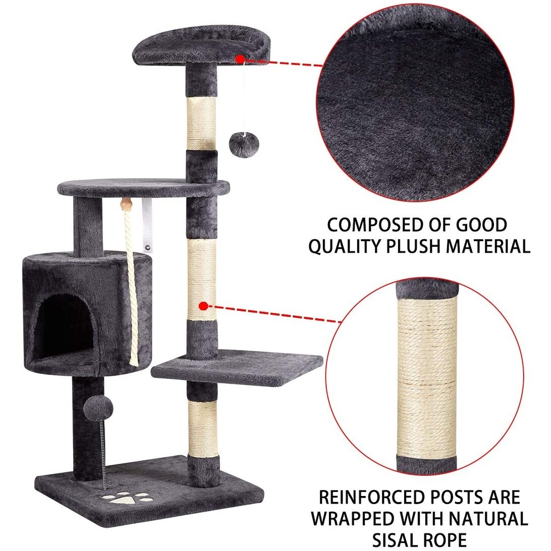 EROMMY Multi-Level Cat  Tree Tower Condo DarkGrey